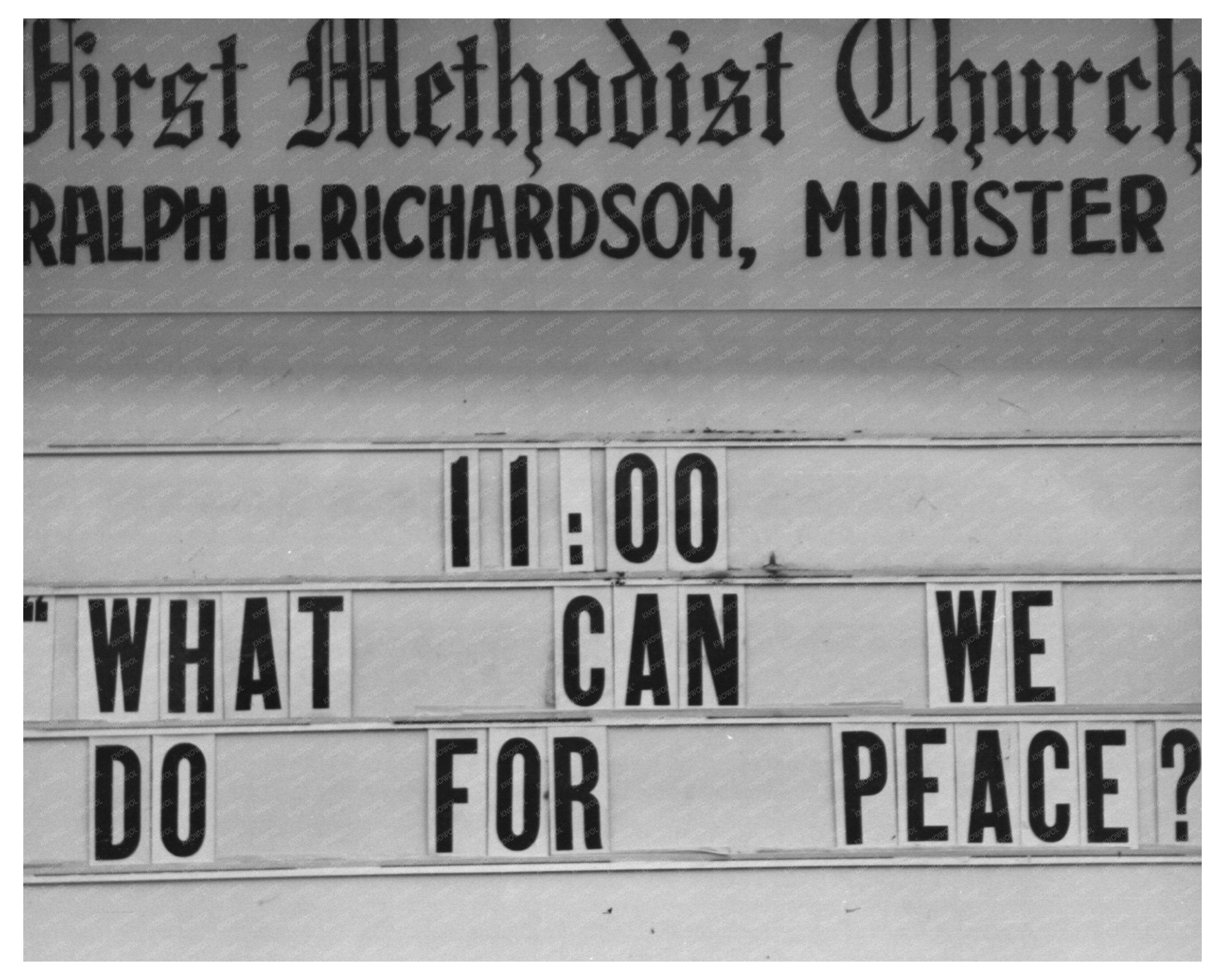 Vintage Bulletin Board at Church Redding California 1944