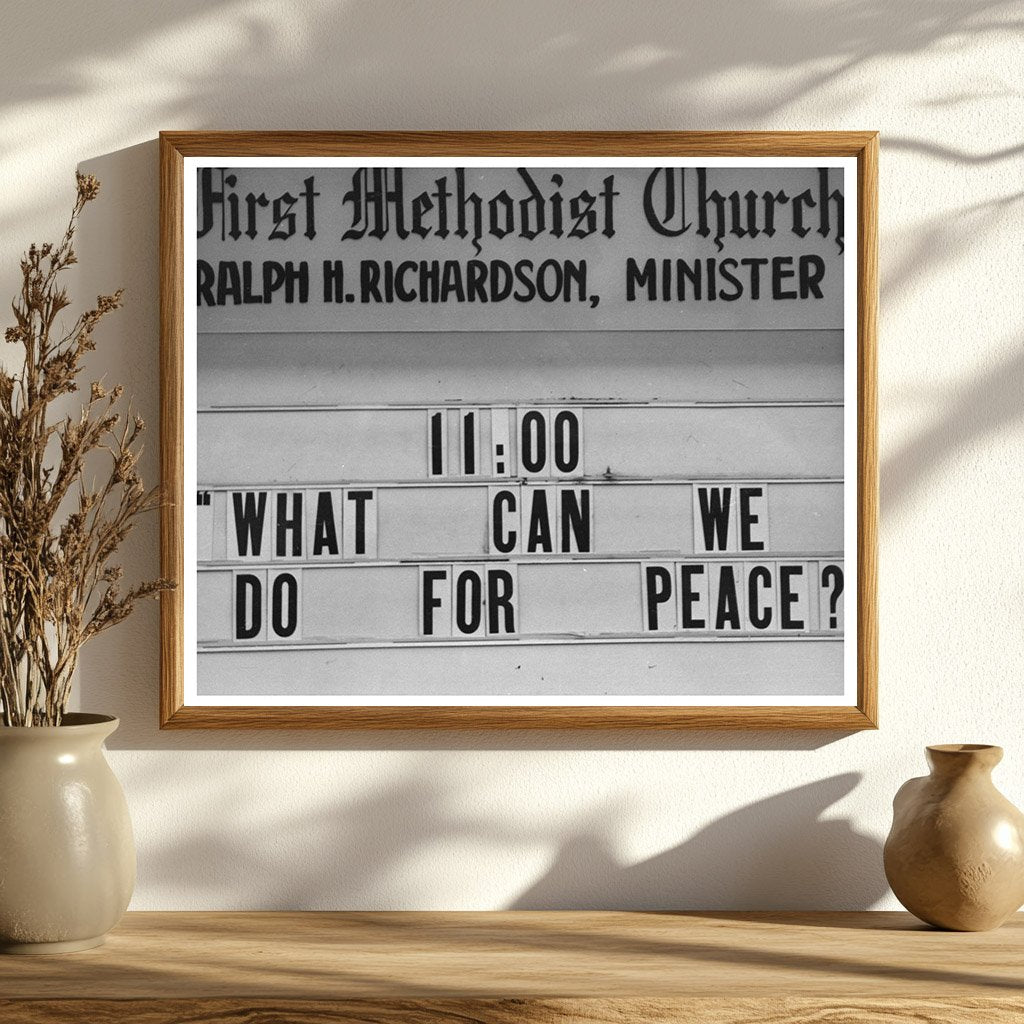 Vintage Bulletin Board at Church Redding California 1944