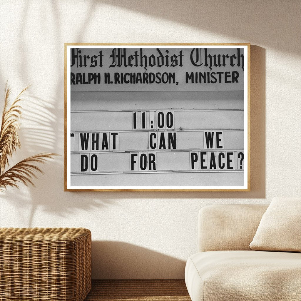 Vintage Bulletin Board at Church Redding California 1944