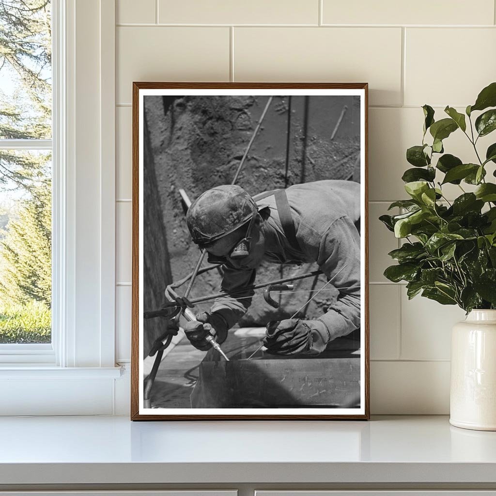Spot Welder Working on Shasta Dam 1940