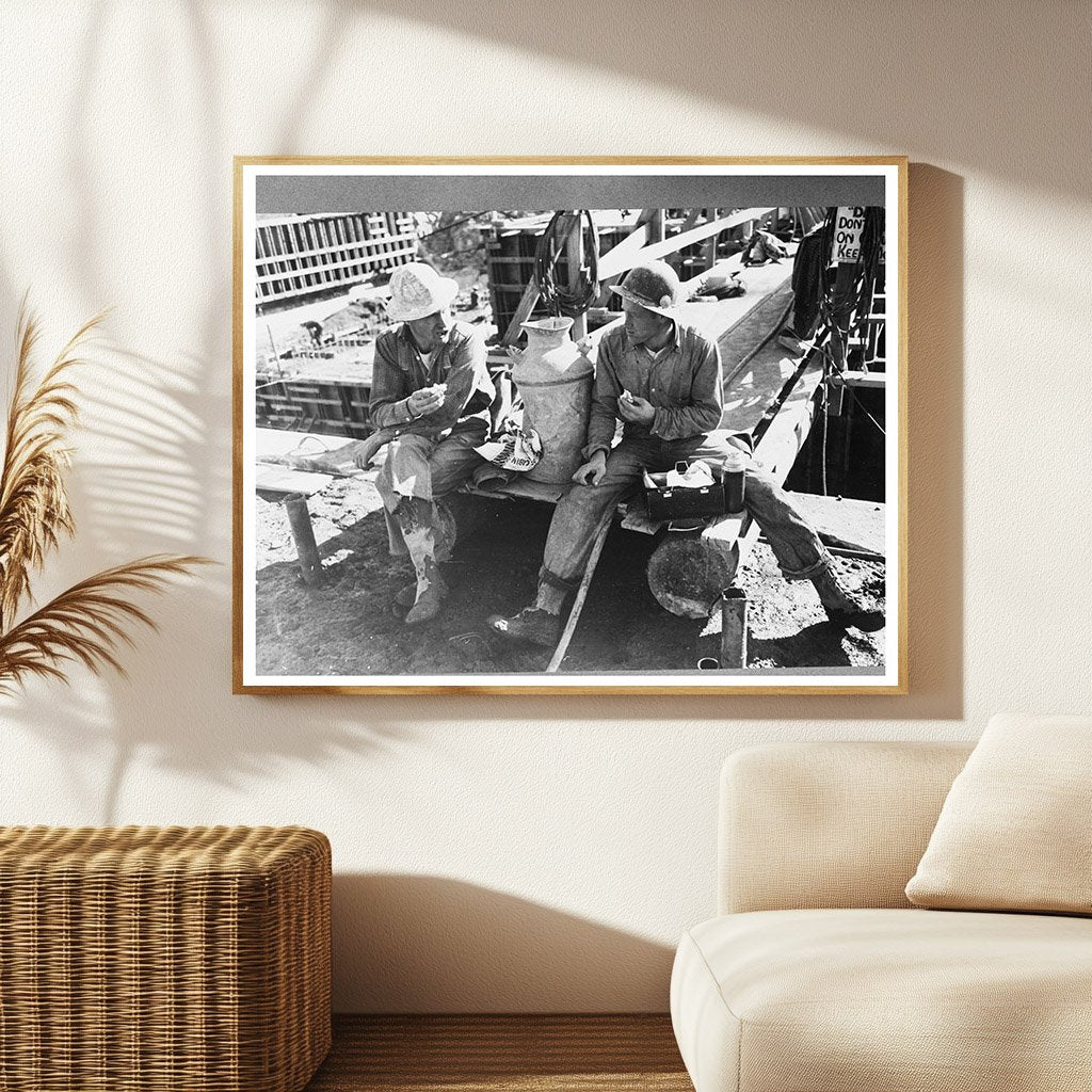 Construction Workers Lunch Break Shasta Dam Project 1940