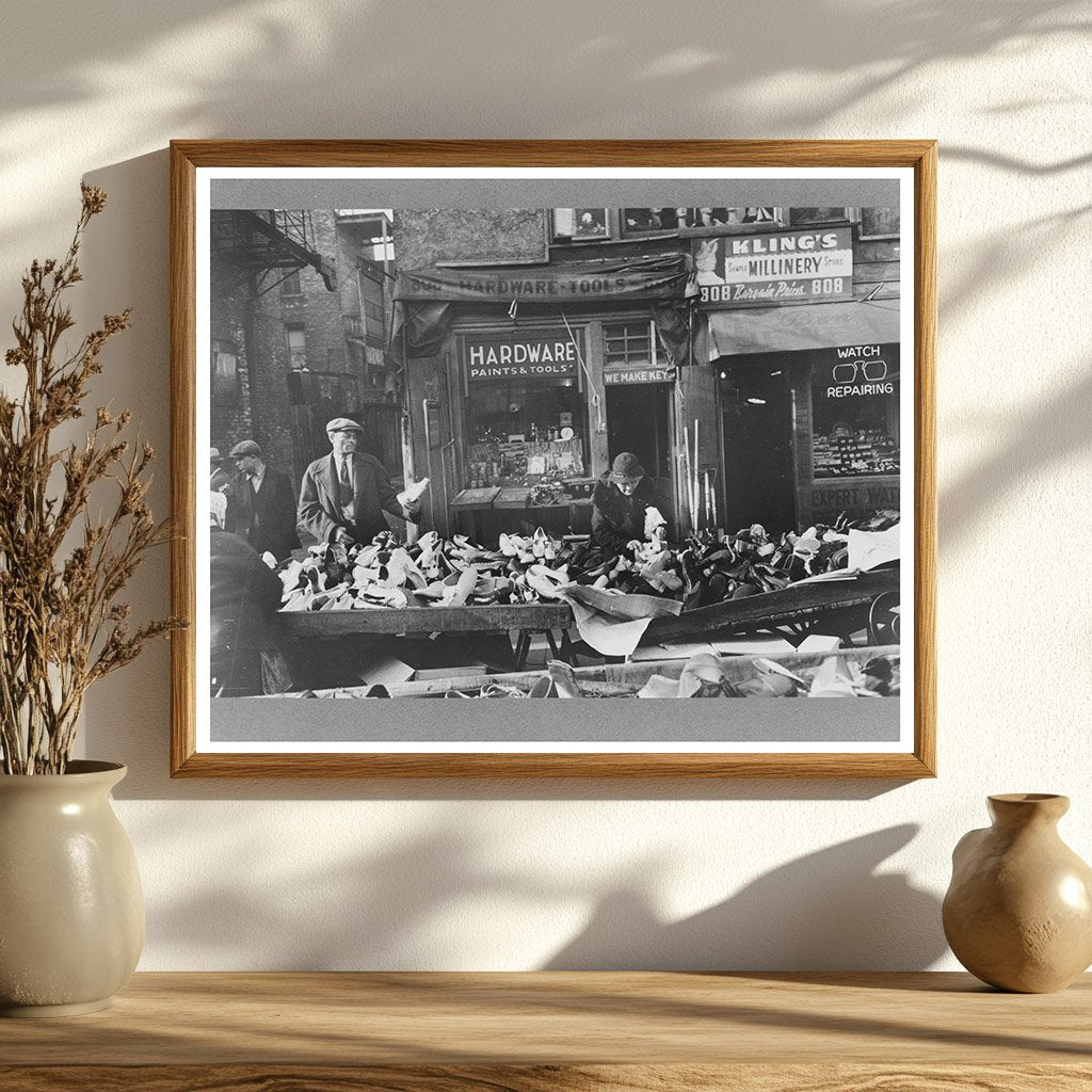 Maxwell Street Shoe Shopping Scene Chicago 1941