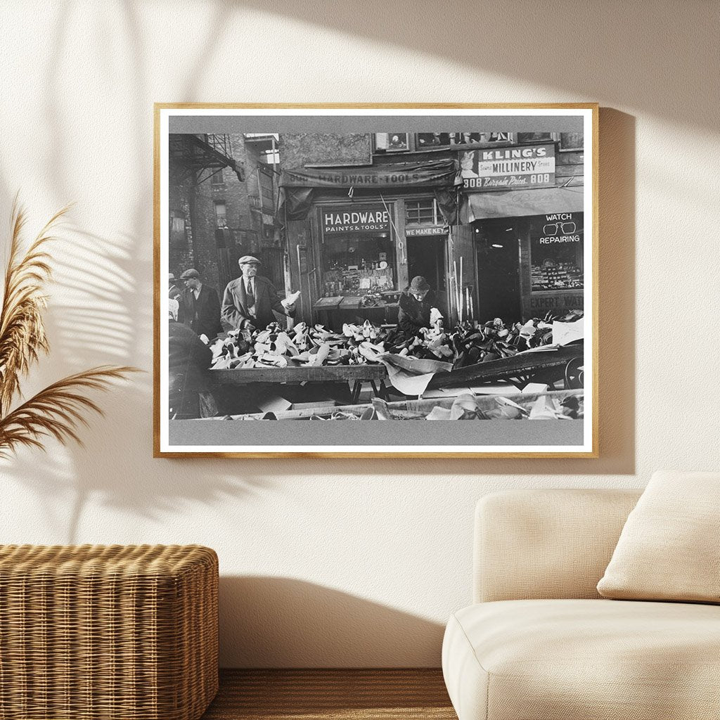 Maxwell Street Shoe Shopping Scene Chicago 1941