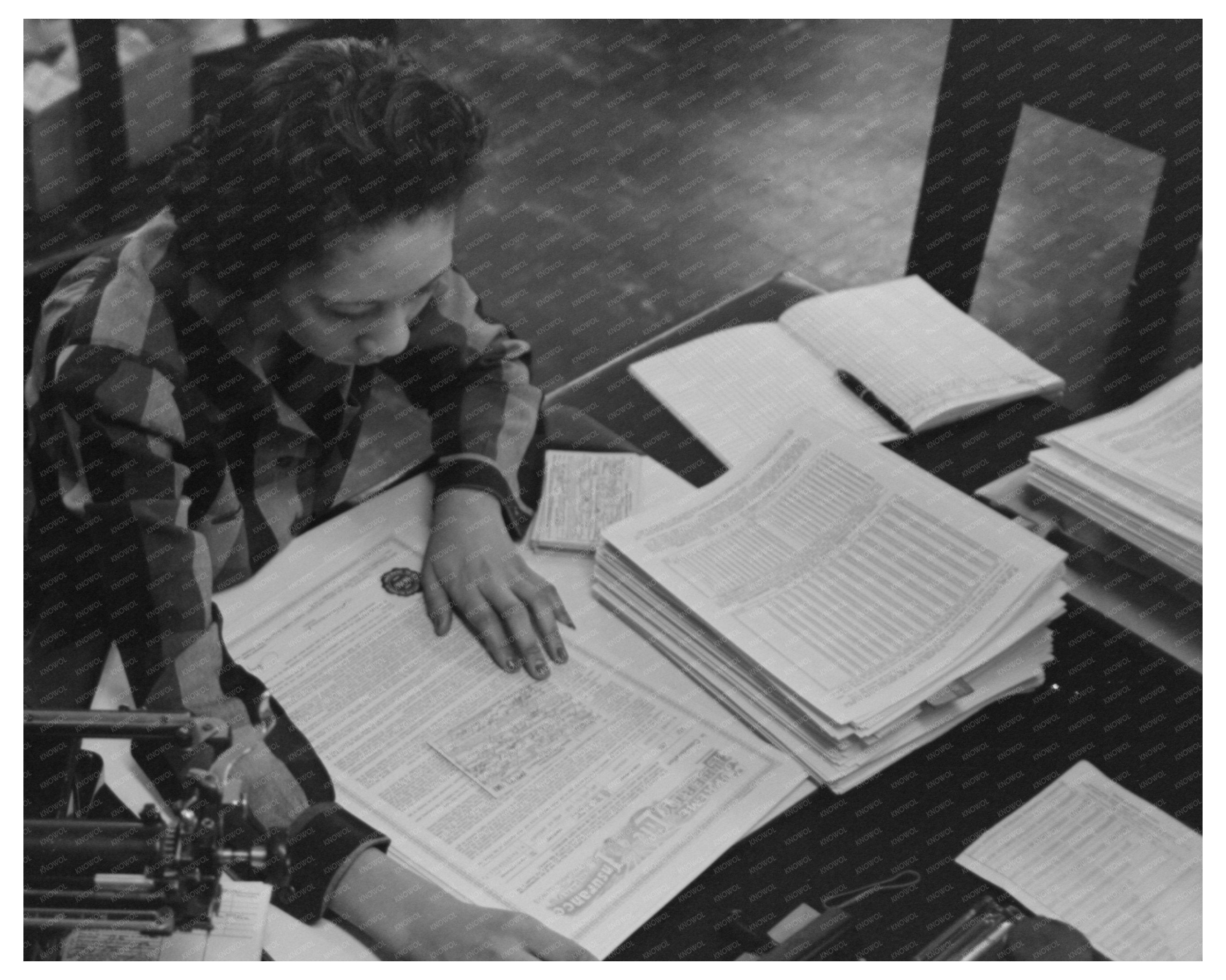 African American Man in Chicago Insurance Office 1941