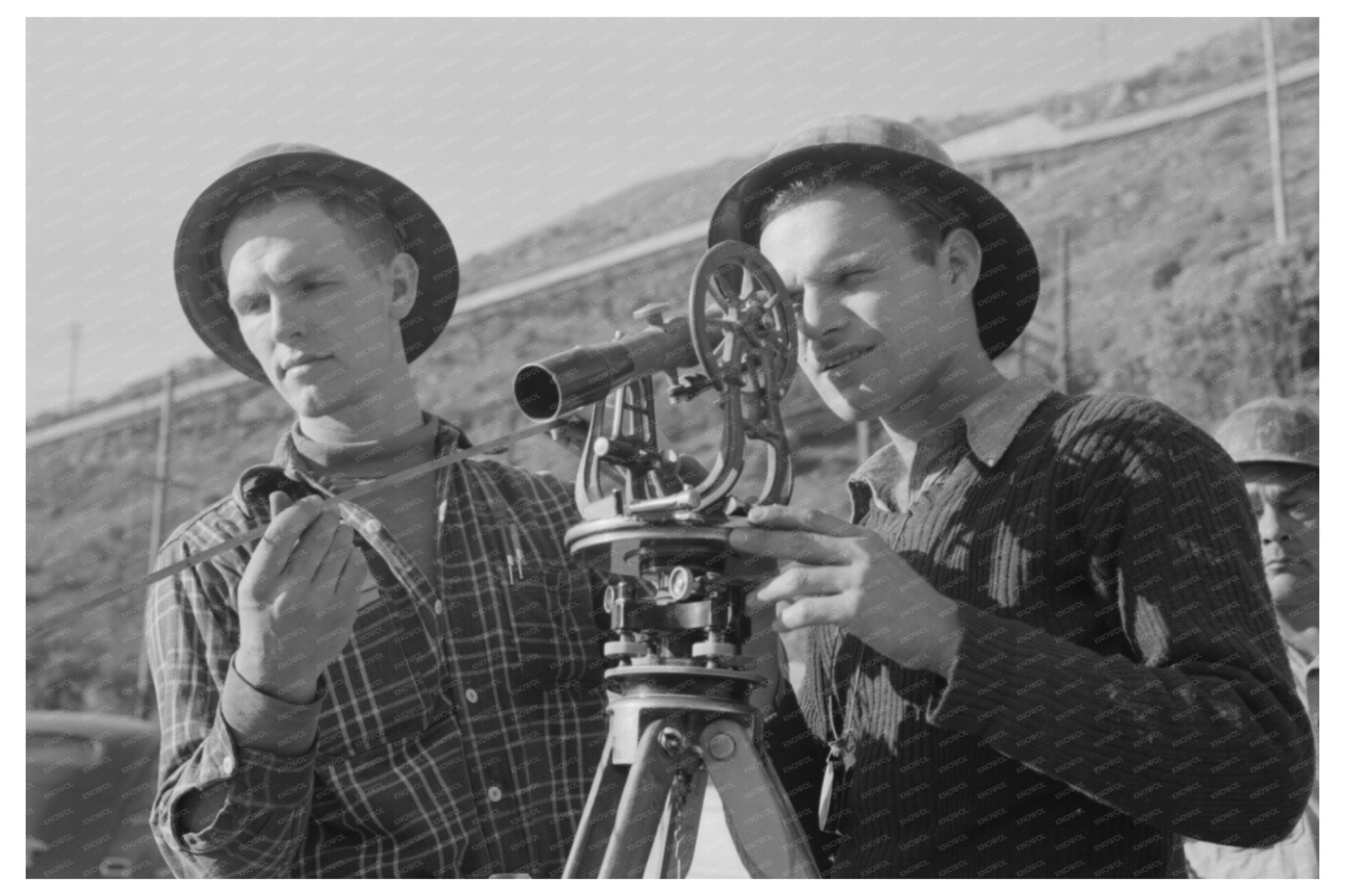 Surveying Crew at Shasta Dam California December 1941