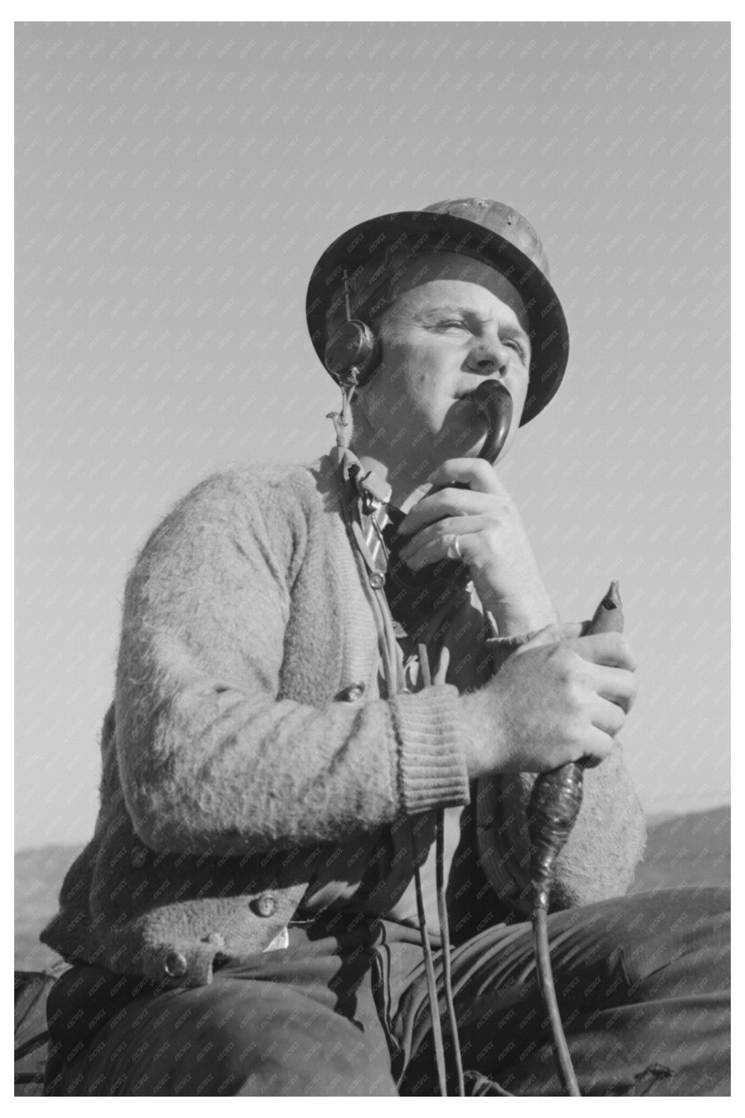 Signal Man at Shasta Dam California December 1941