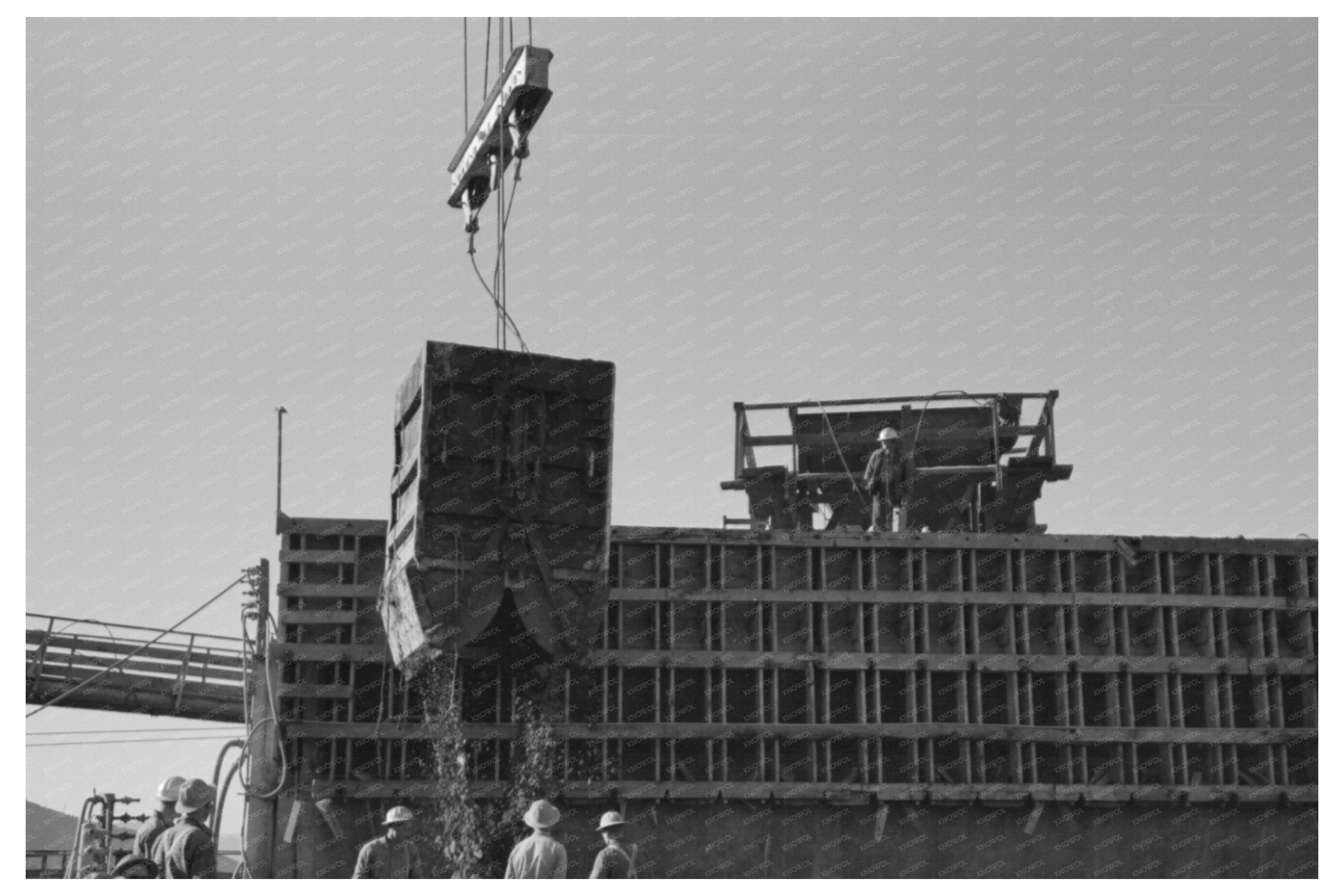 Shasta Dam Construction Workers Pouring Concrete 1941