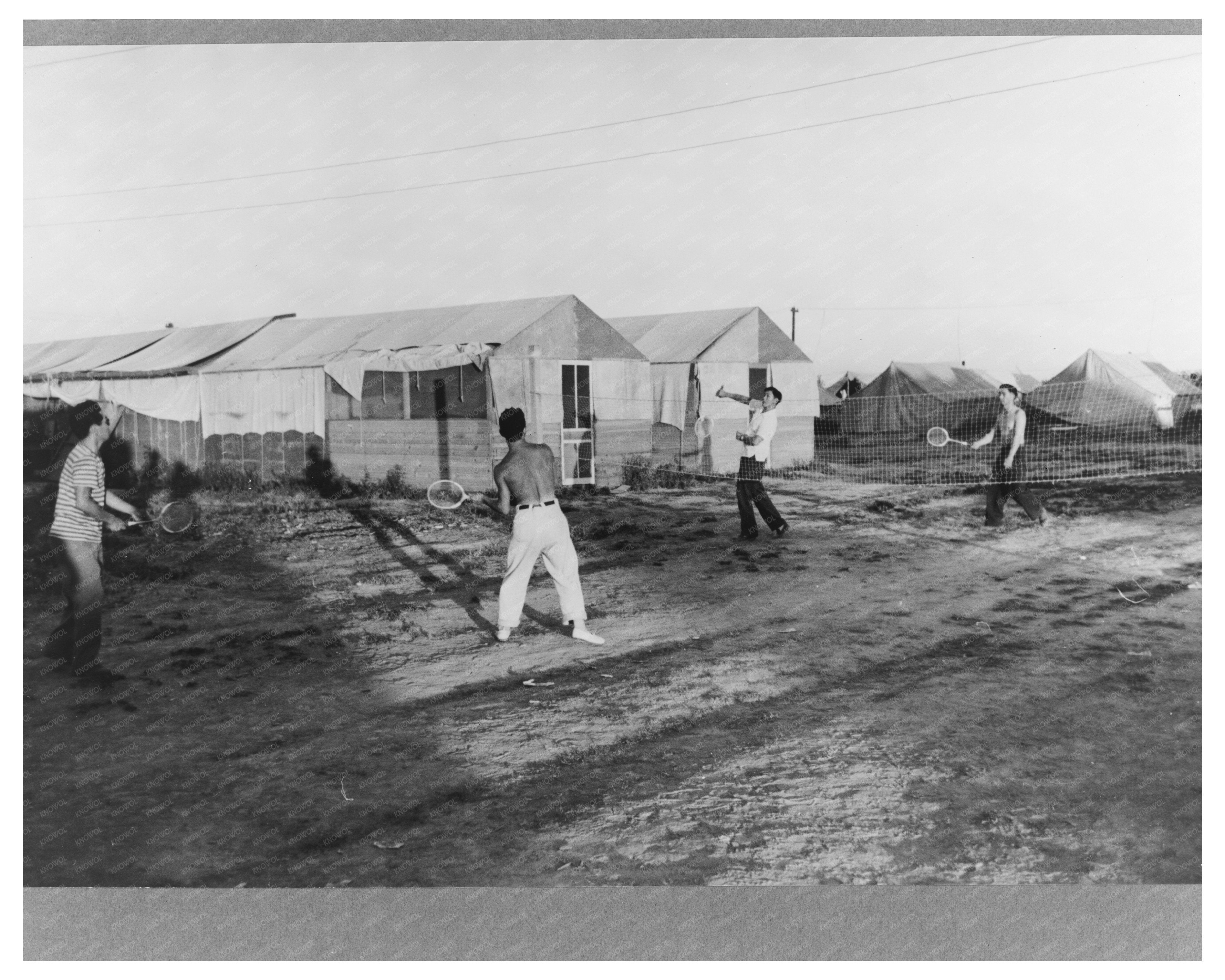 1942 Mobile Camp in Nyssa Oregon Japanese-Americans Badminton