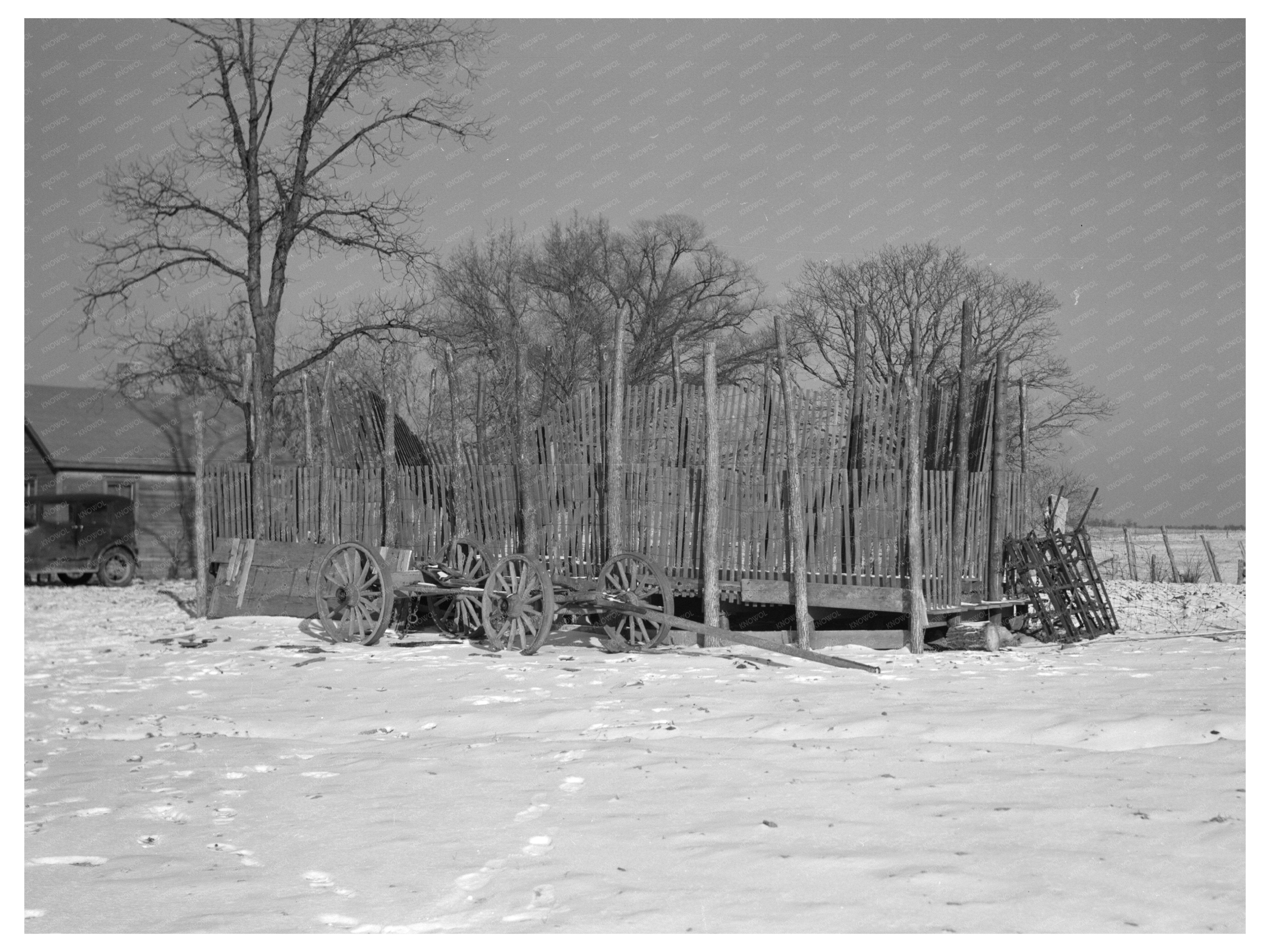 Vintage Corncrib at James Simmons Farm Illinois 1937