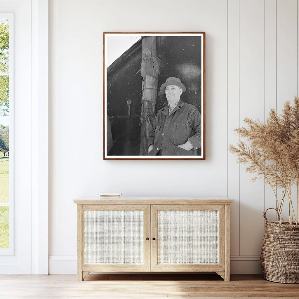 William Ballou at His Log Cabin Marseilles Illinois 1937