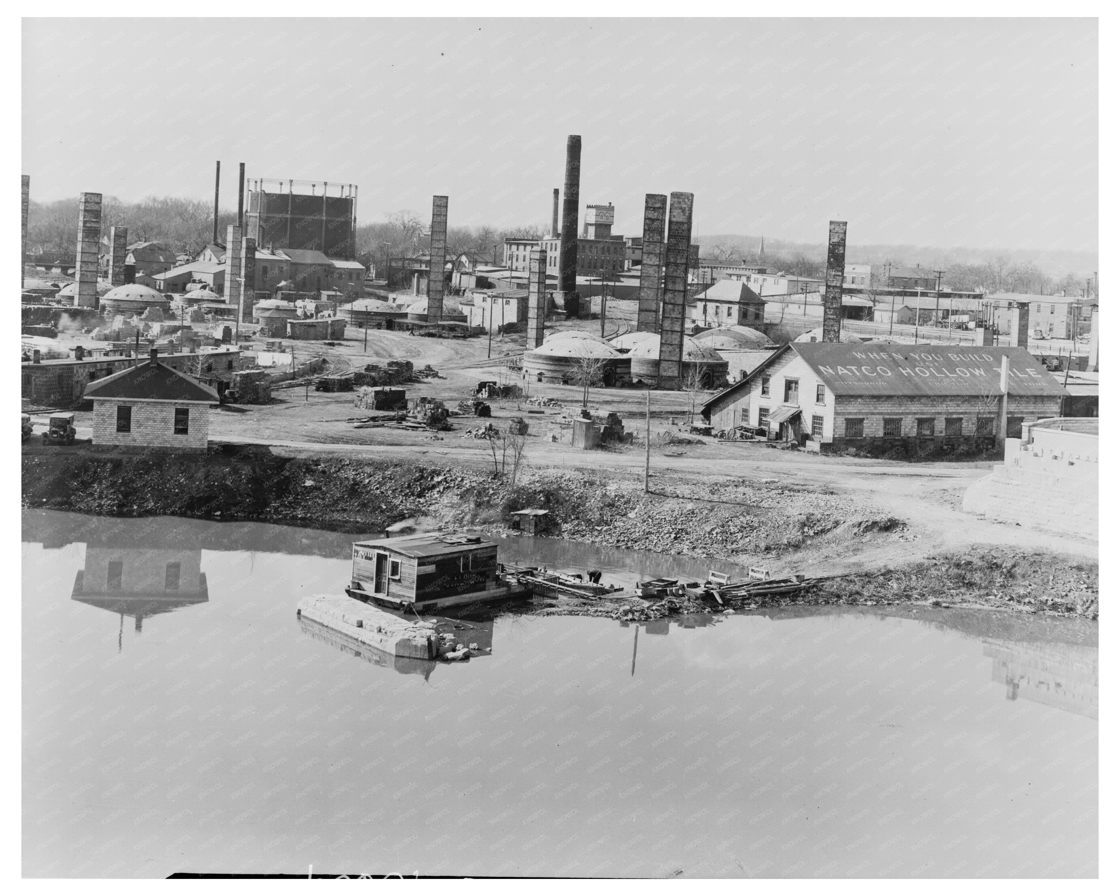 Vintage Tile Factory in Ottawa Illinois March 1937