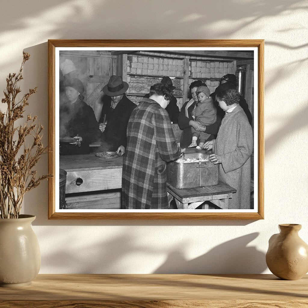 Flood Refugees Receiving Meals in Tent City 1937