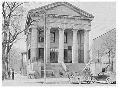 Shawneetown Illinois Bank Image from April 1937