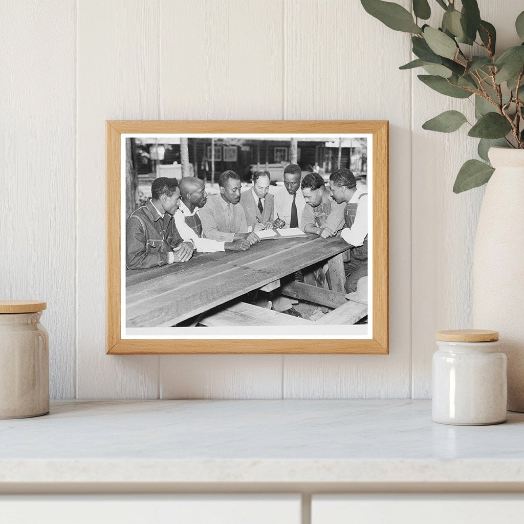 Homesteaders at Sabine Farms sign medical contract 1941