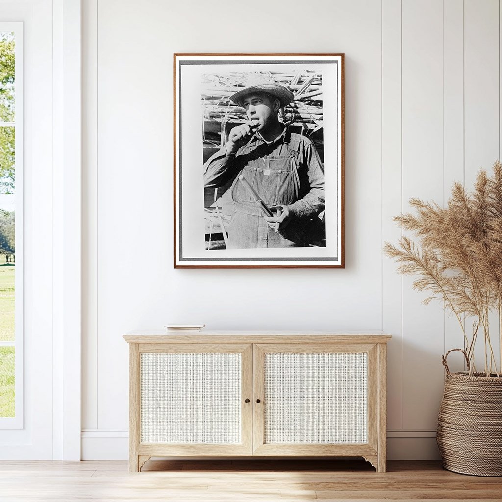 Sugarcane Worker in Louisiana October 1938 Vintage Photo