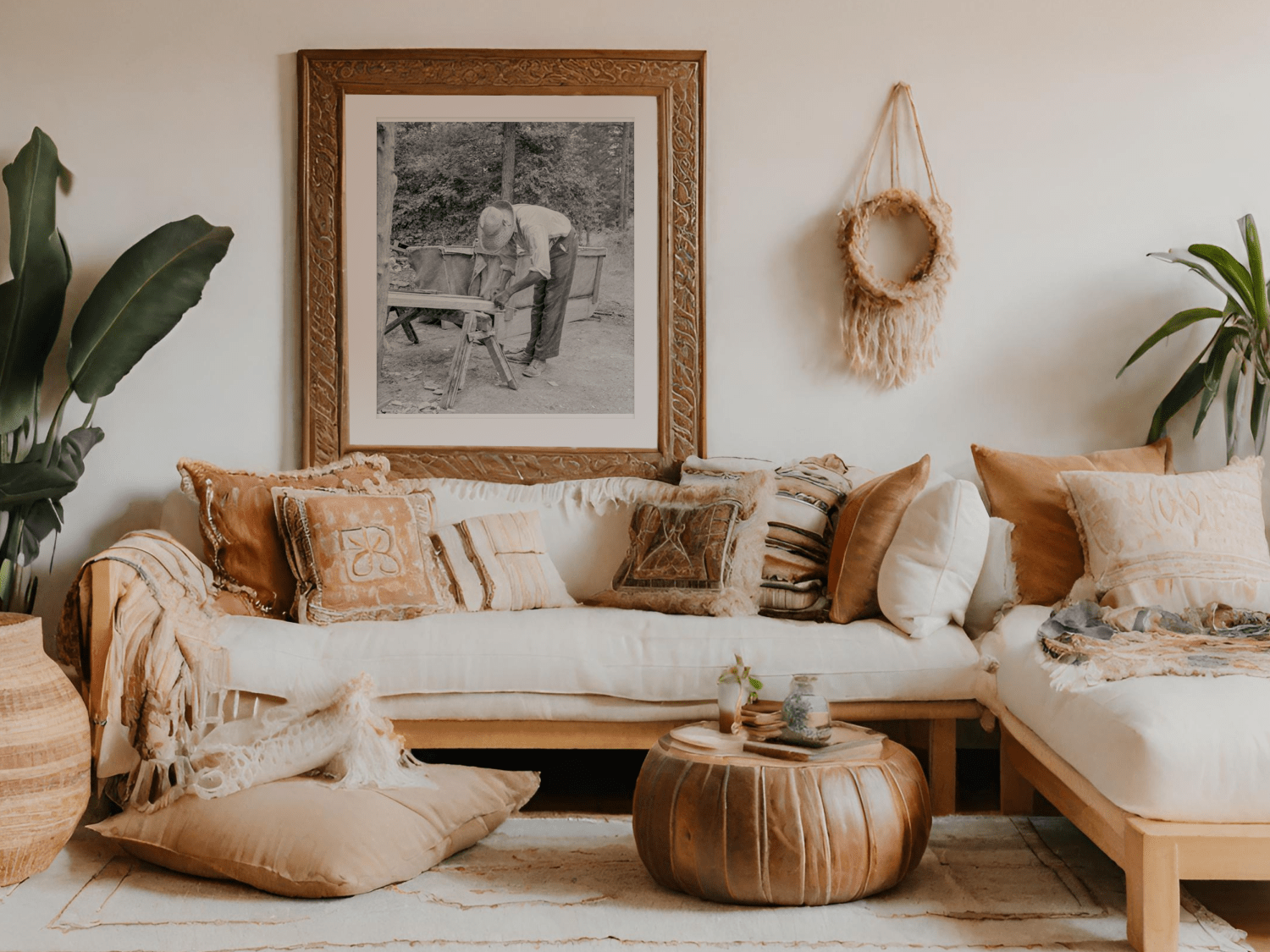 Zollie Lyons Repairing Tobacco Sleds Wake County 1939