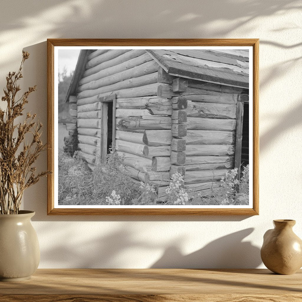 Vintage Log Cabin in Gheen Minnesota August 1937
