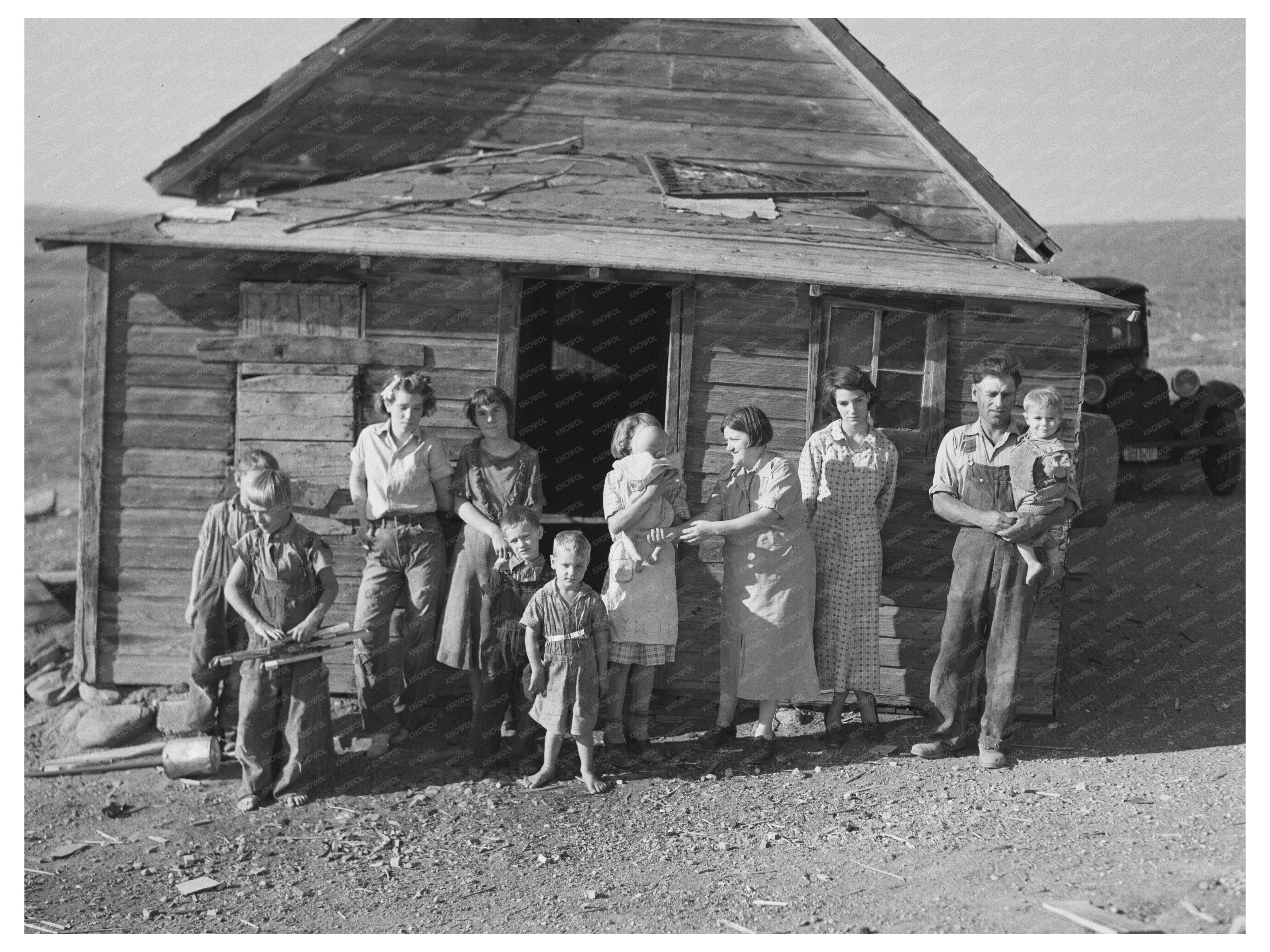 Frank Weeks Family on Farm Williston North Dakota 1937