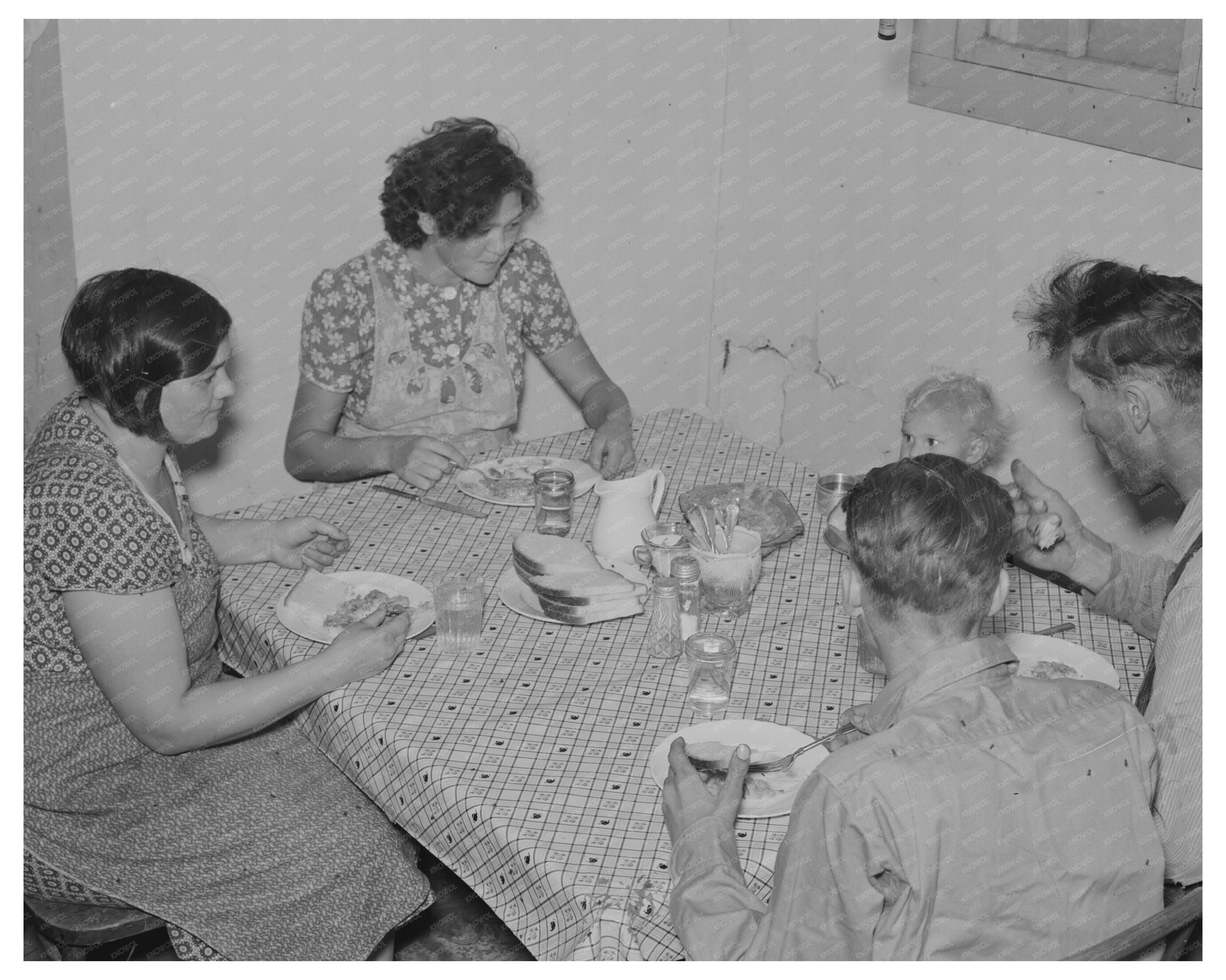 Family Meal in Williams County North Dakota 1937