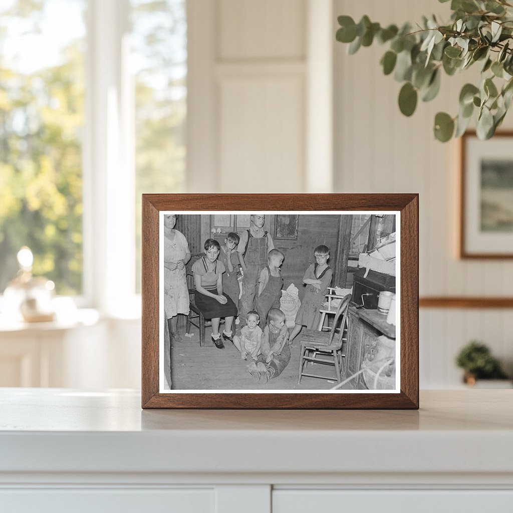 Frank Peaches Family in Their Living Room North Dakota 1937