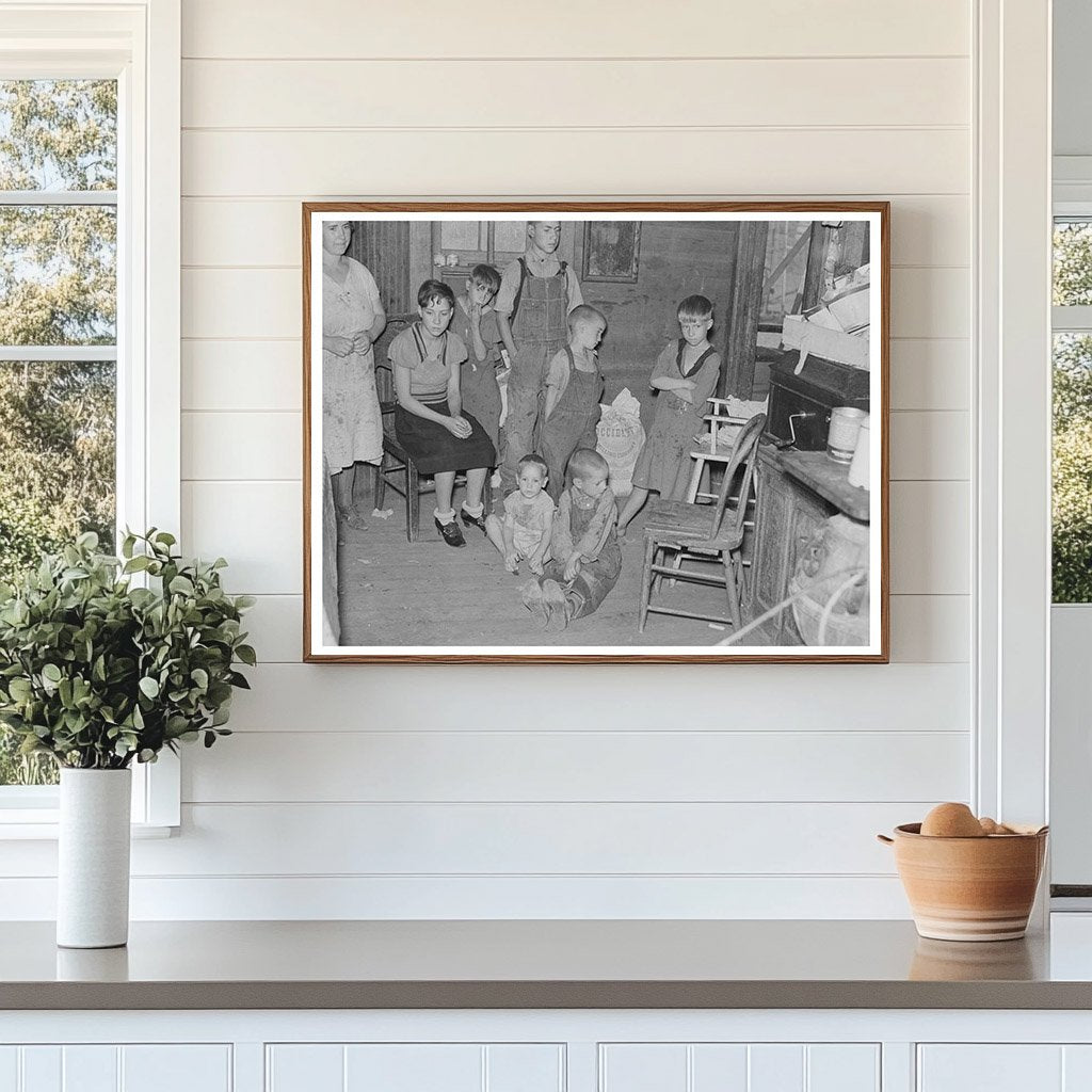 Frank Peaches Family in Their Living Room North Dakota 1937