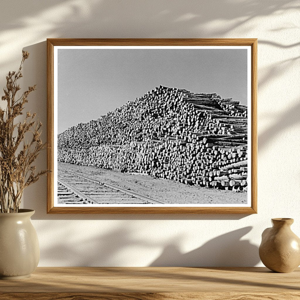 Pulpwood Pile for Papermill in International Falls 1937