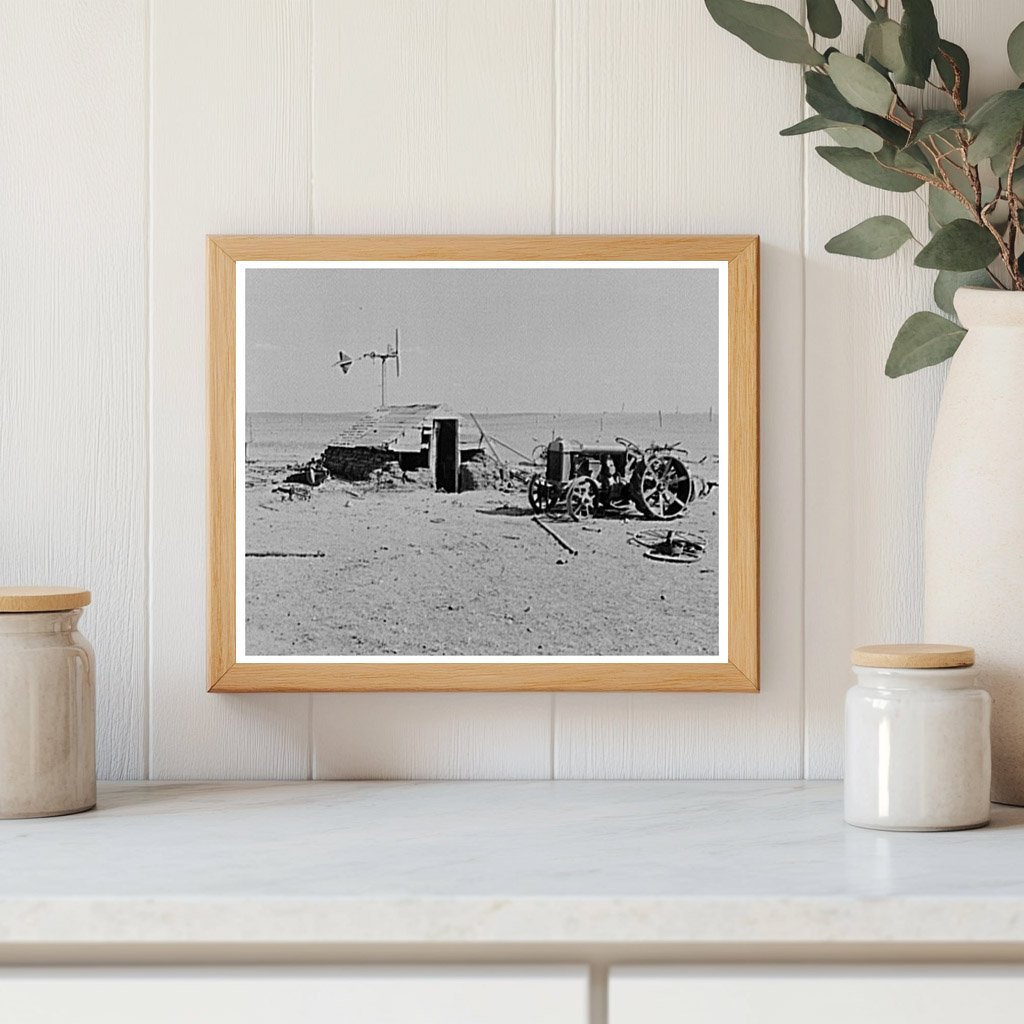 1937 Vintage Tractor and Shed in Drought-Affected Farm