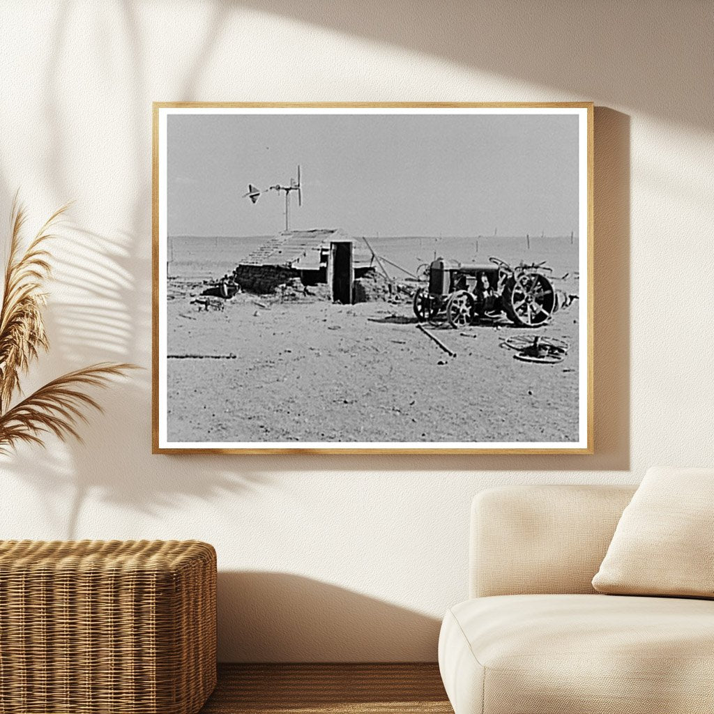 1937 Vintage Tractor and Shed in Drought-Affected Farm
