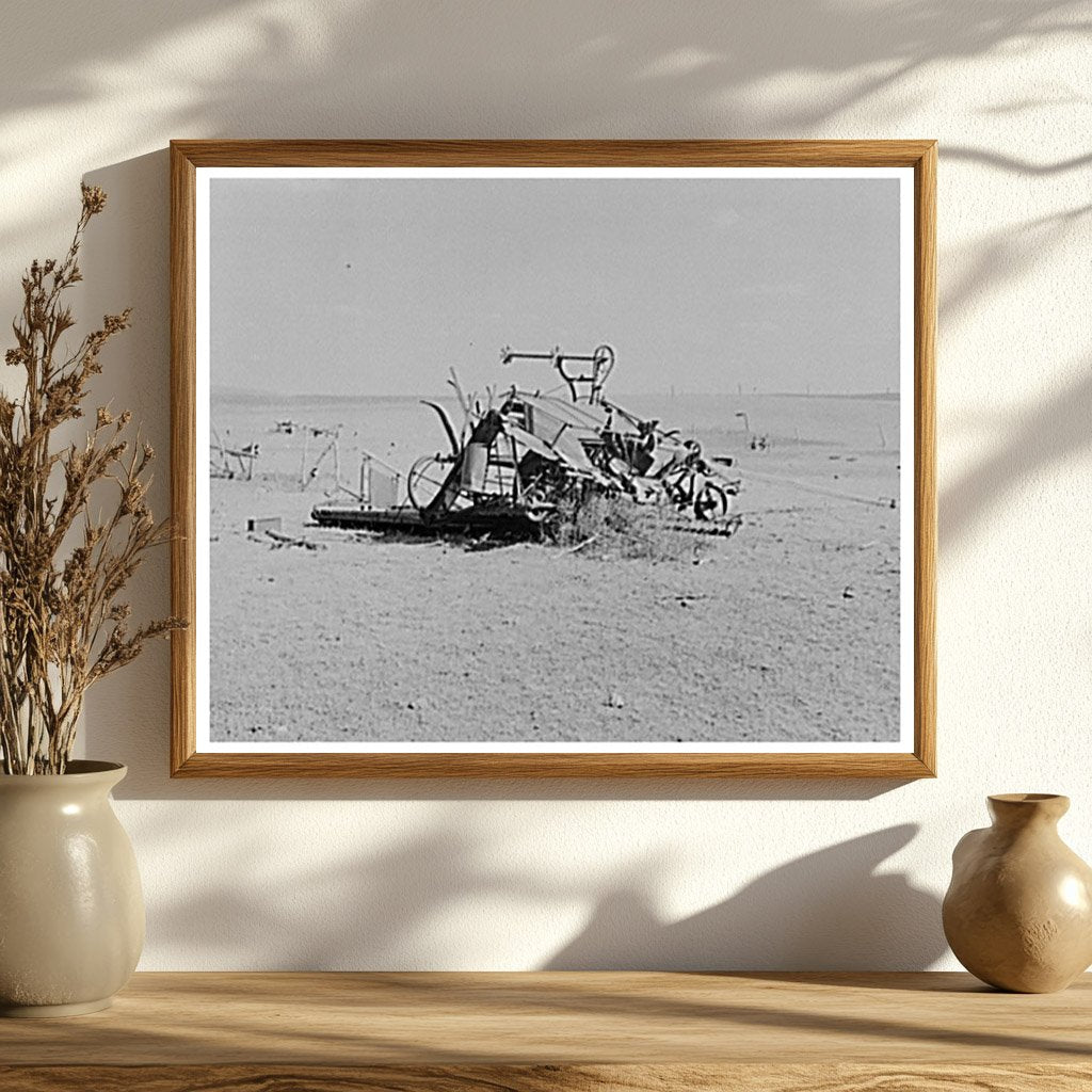 Vintage 1937 Binder on North Dakota Farm in Drought