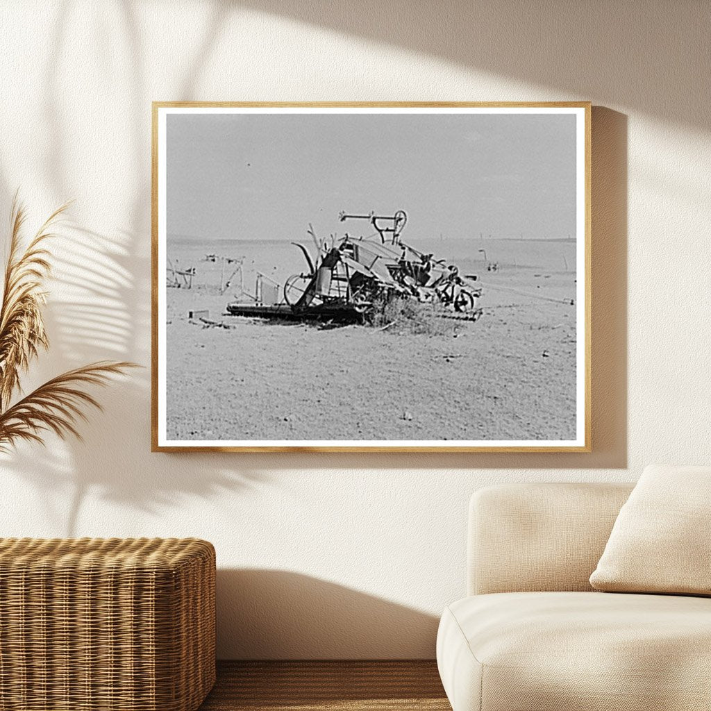 Vintage 1937 Binder on North Dakota Farm in Drought