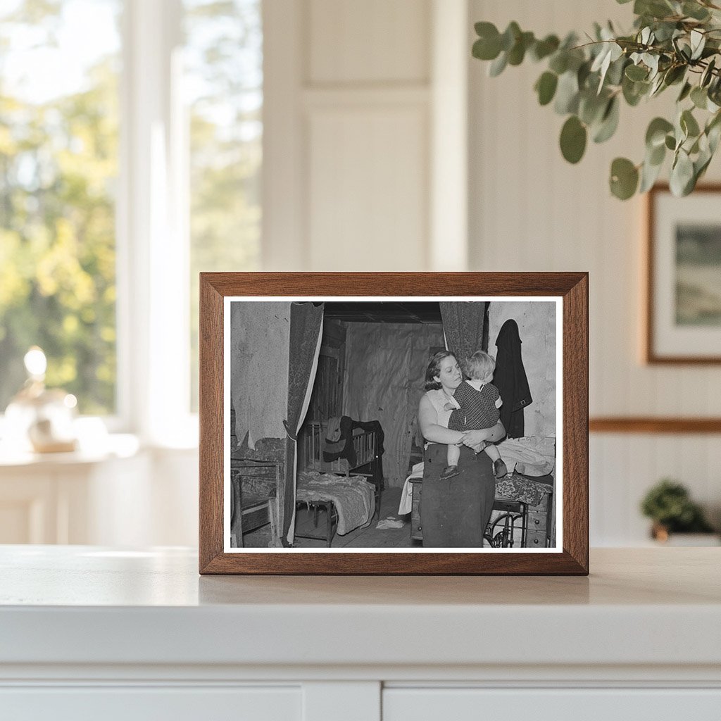 Mother and Baby in Cut-Over Farm Home Minnesota 1937