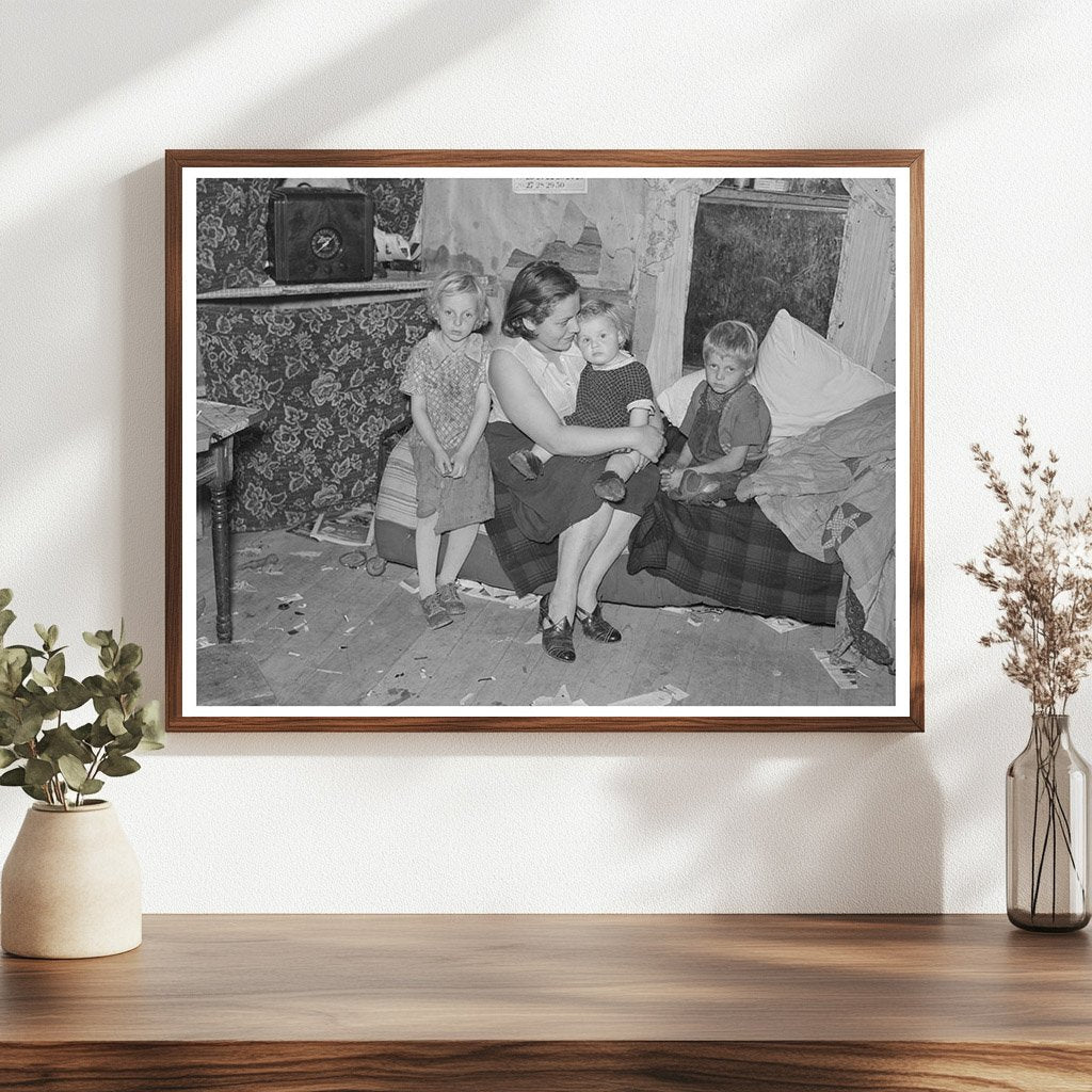 Mother and Children on Cut-Over Farmland Minnesota 1937
