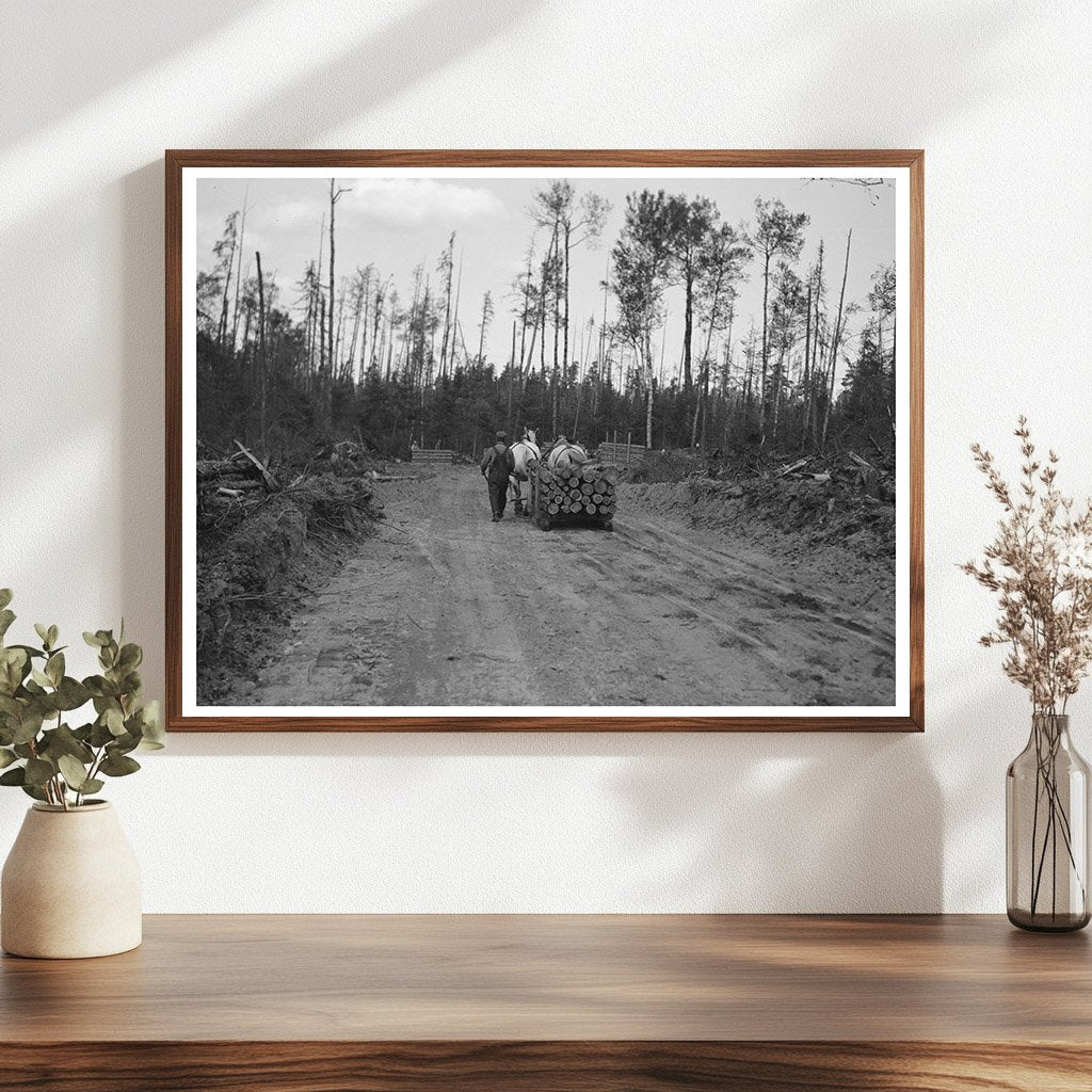 Lumberjacks Dragging Pulpwood Effie Minnesota 1937