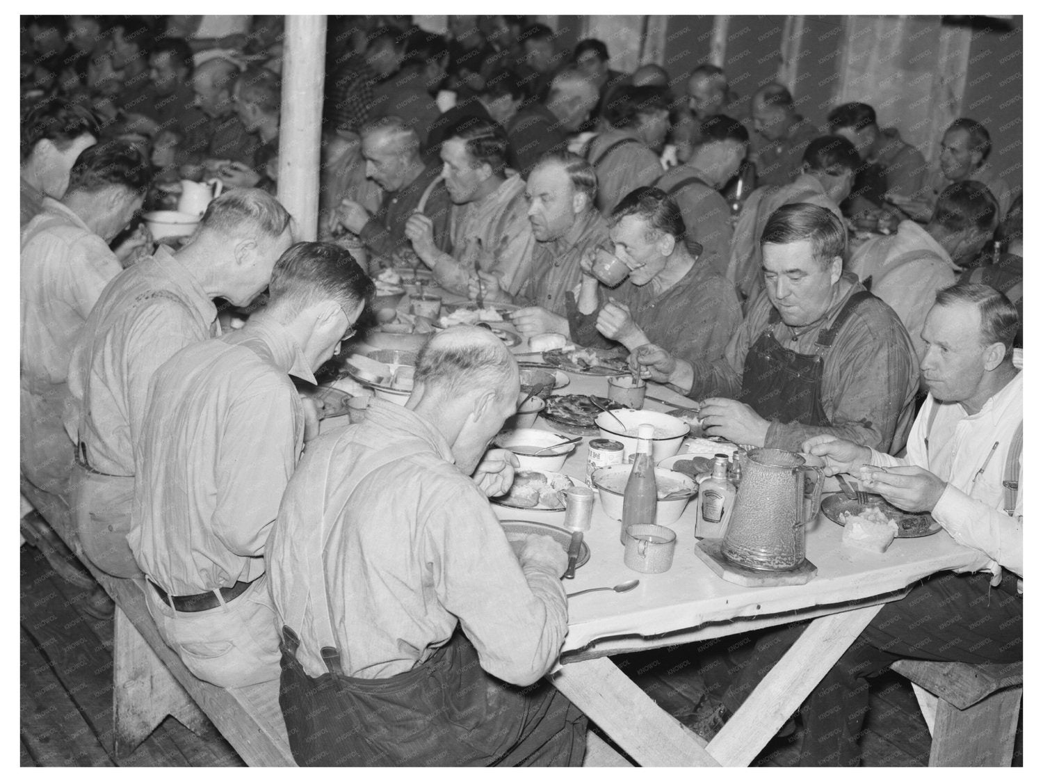 Lumberjacks Dinner Camp Effie Minnesota September 1937