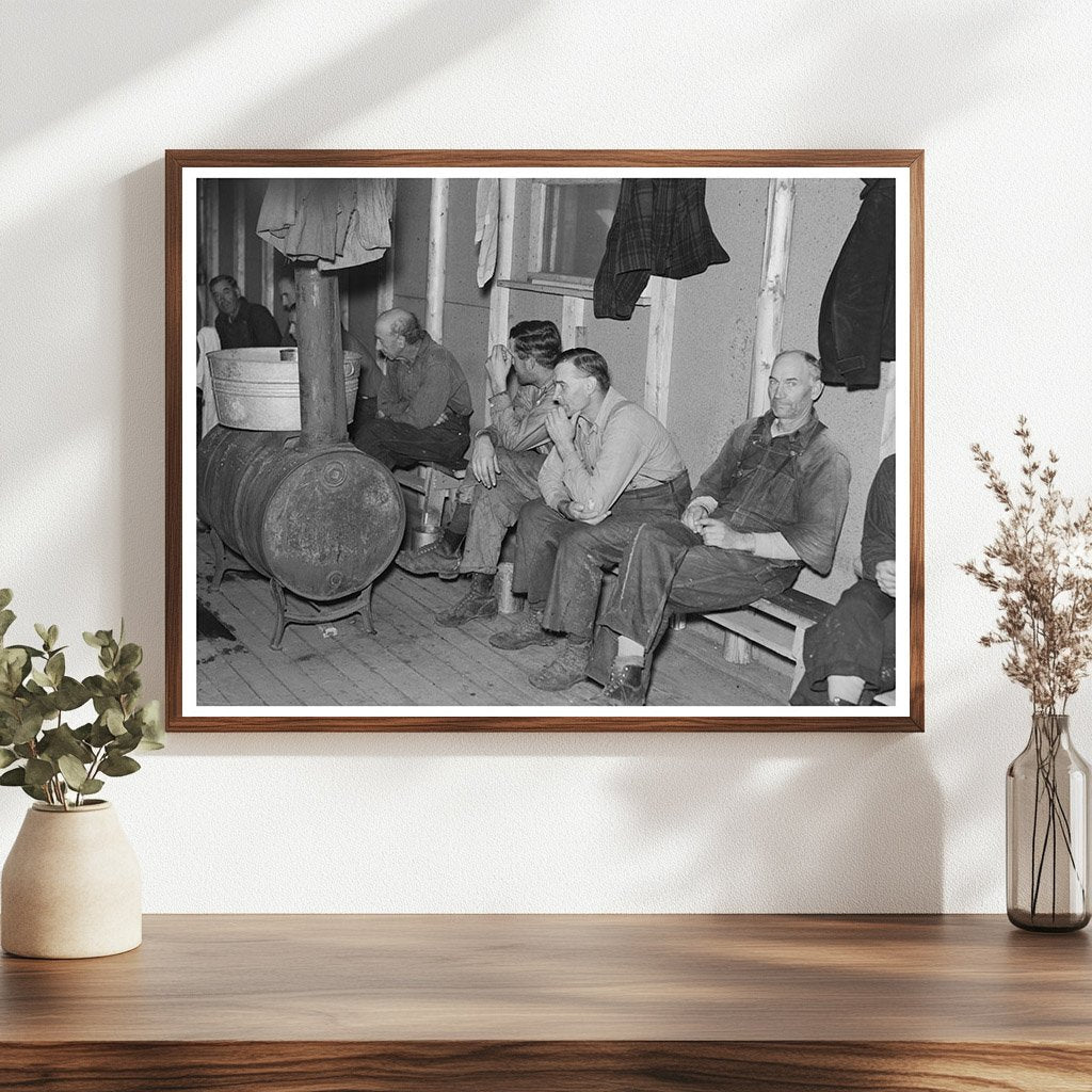 Lumberjacks Waiting for Dinner Horn in Minnesota 1937