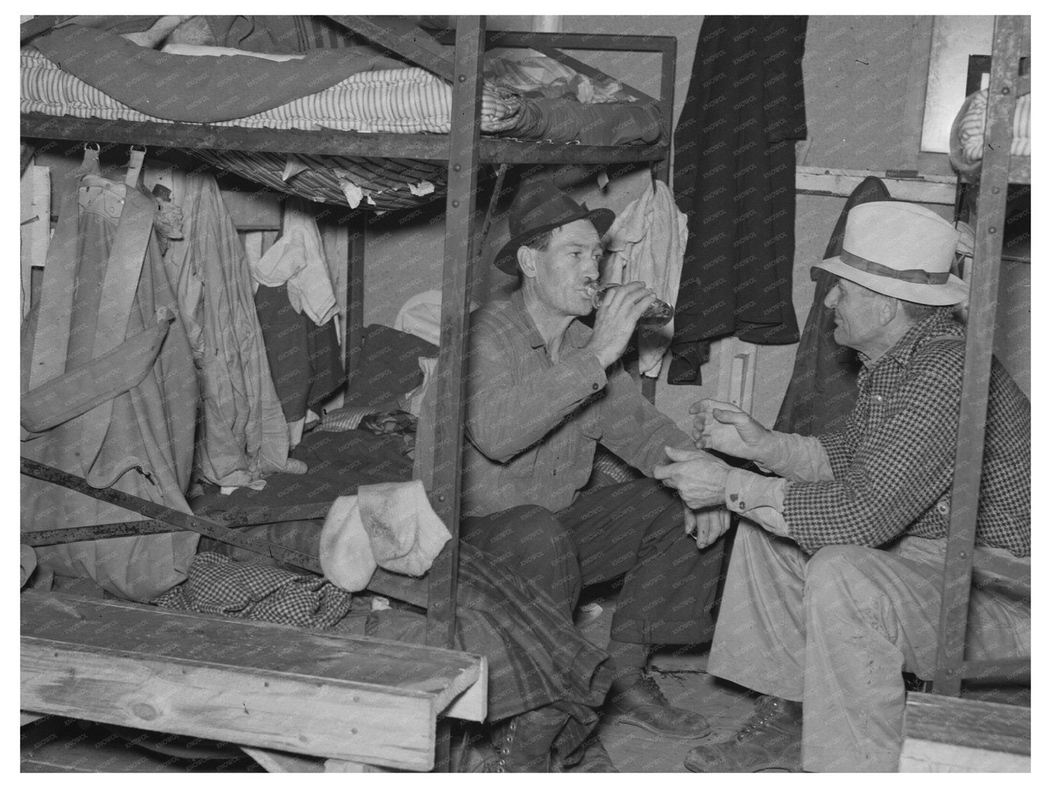 Lumberjacks in Bunkhouse Effie Minnesota 1937