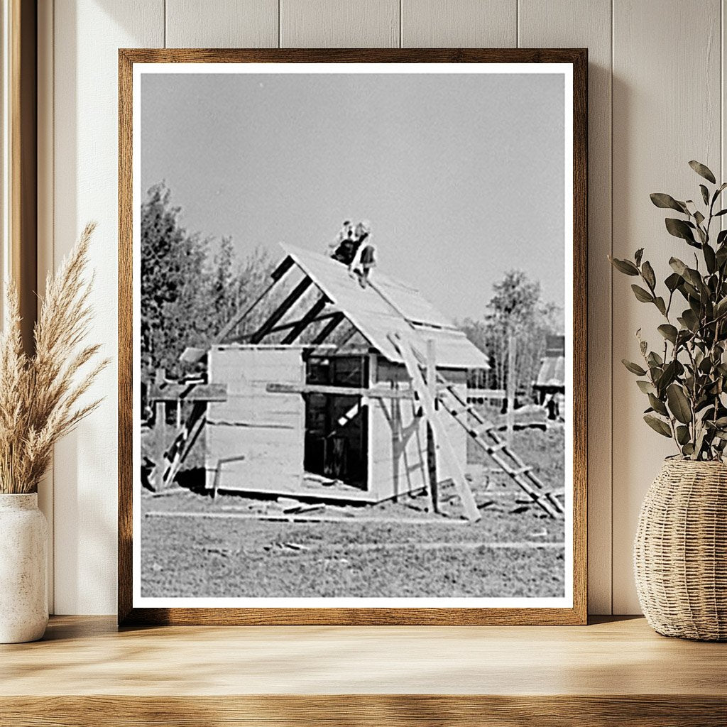 Orville White Building Shed in Northome Minnesota 1937