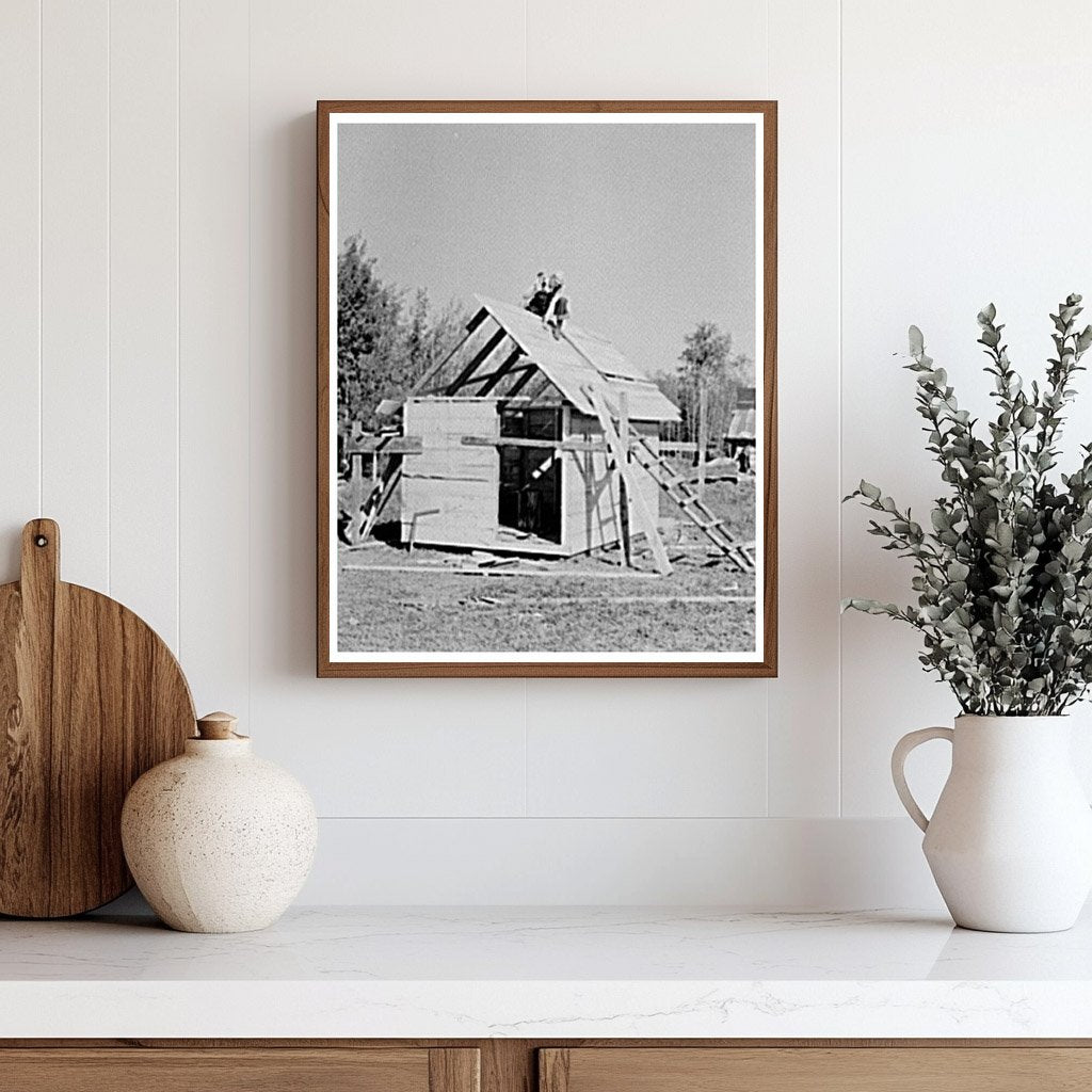 Orville White Building Shed in Northome Minnesota 1937