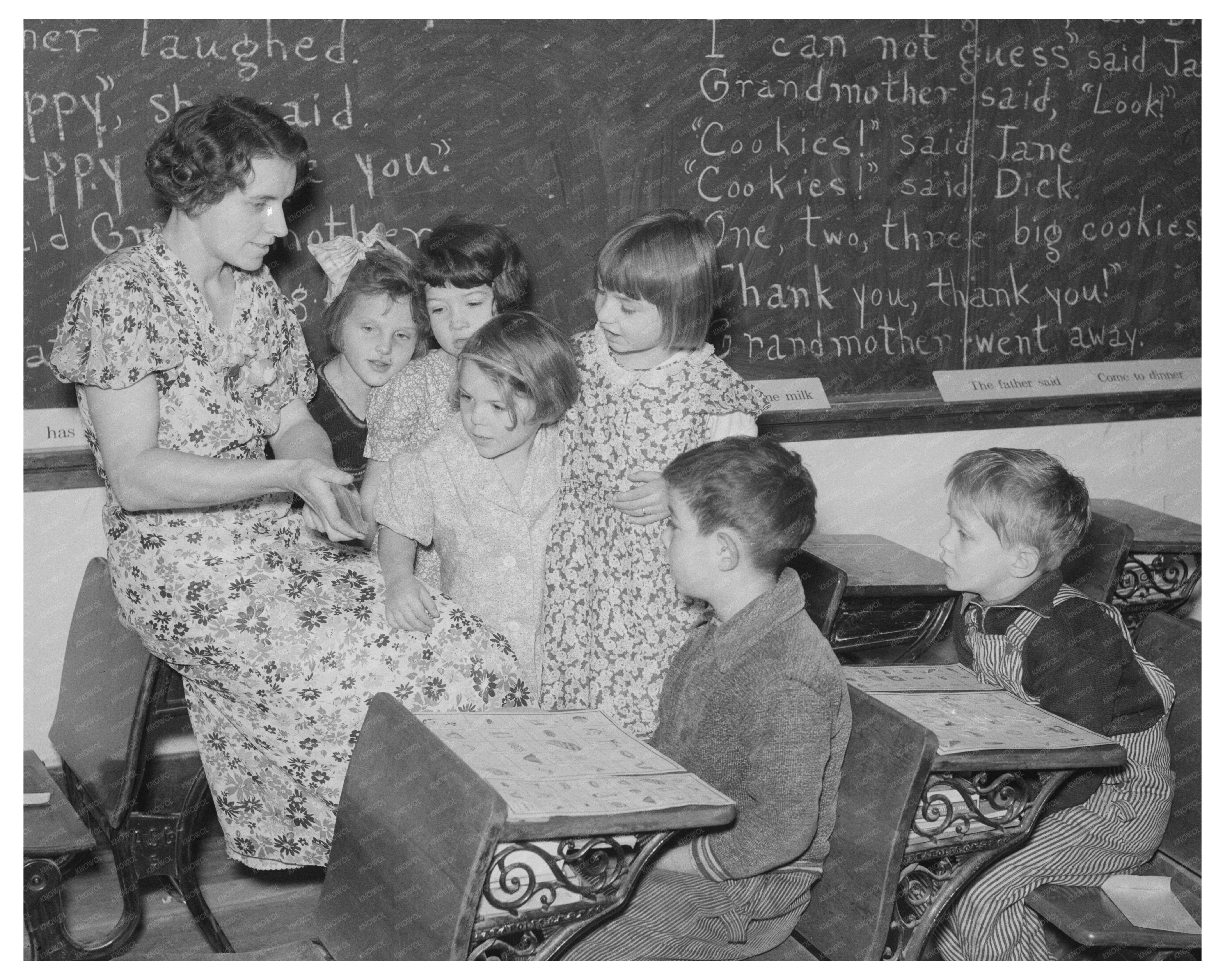 Rural School Scene in Williams County North Dakota 1937