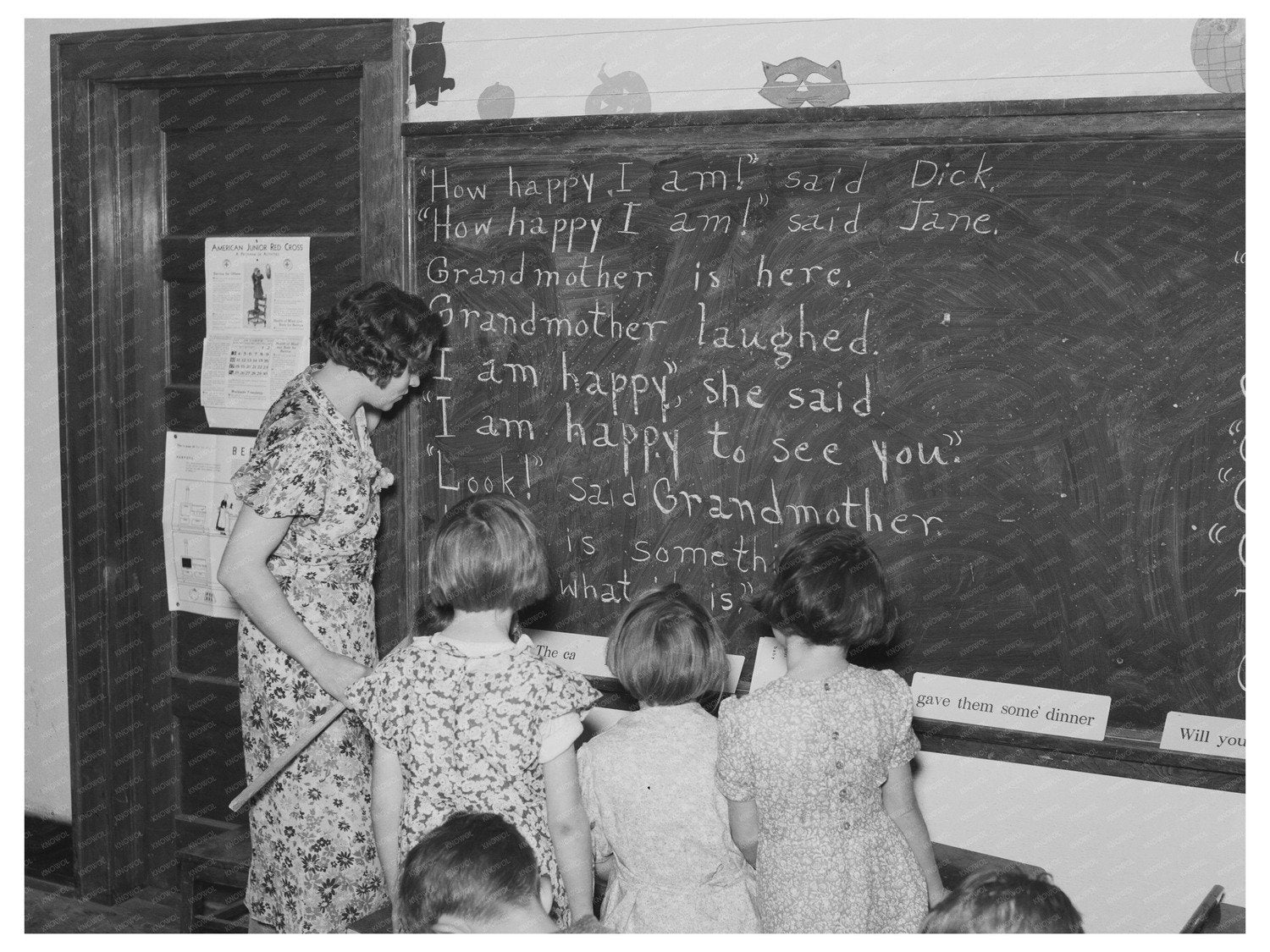 Rural Schoolchildren and Teacher North Dakota October 1937
