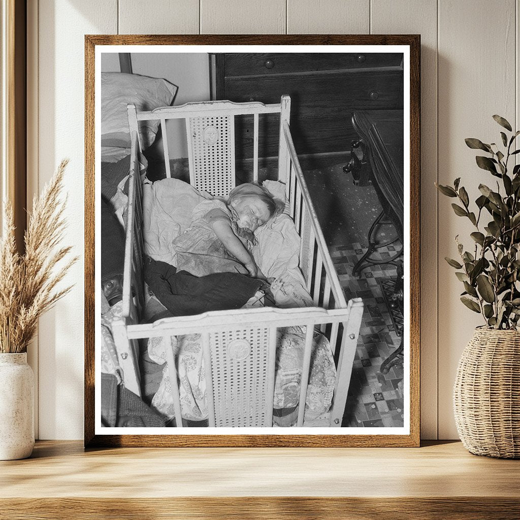 Sleeping Child in Farm Home North Dakota October 1937
