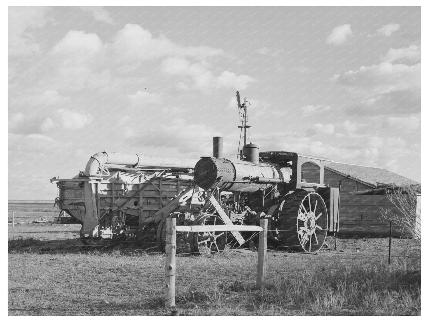 Steam Tractor and Threshing Machine North Dakota 1937