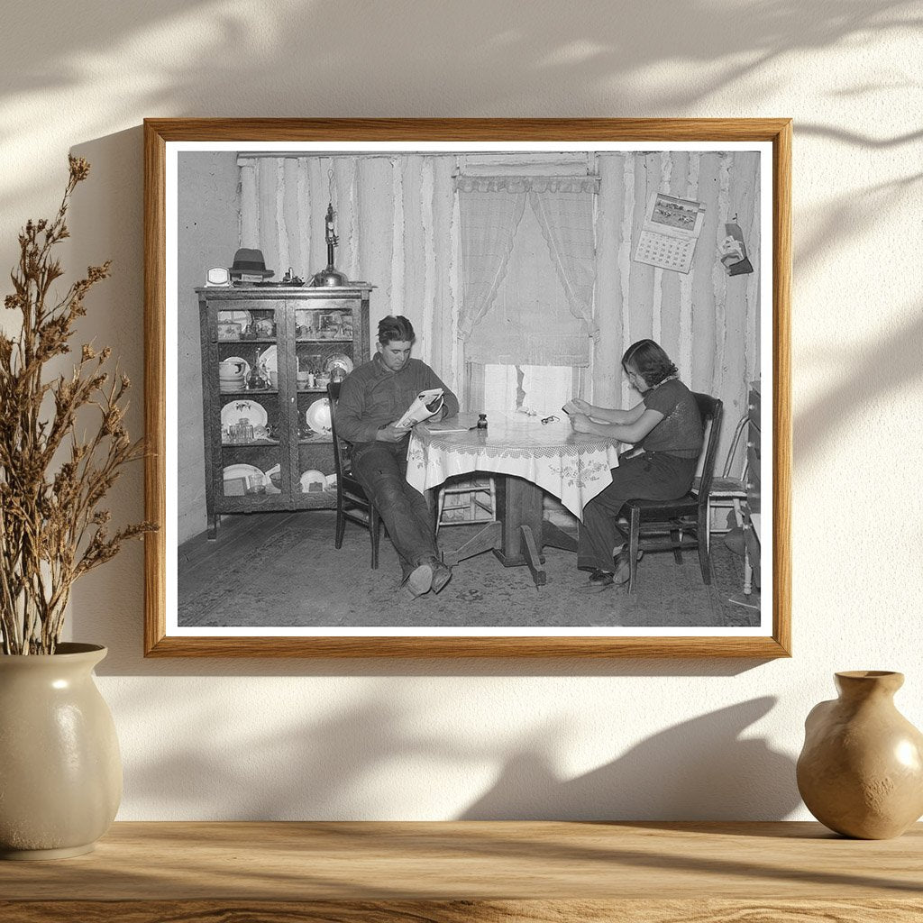 Children Reading at Dining Table in North Dakota 1937