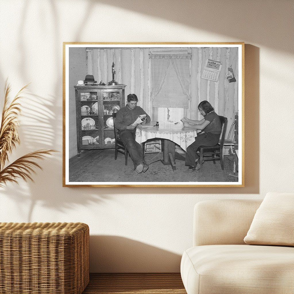 Children Reading at Dining Table in North Dakota 1937
