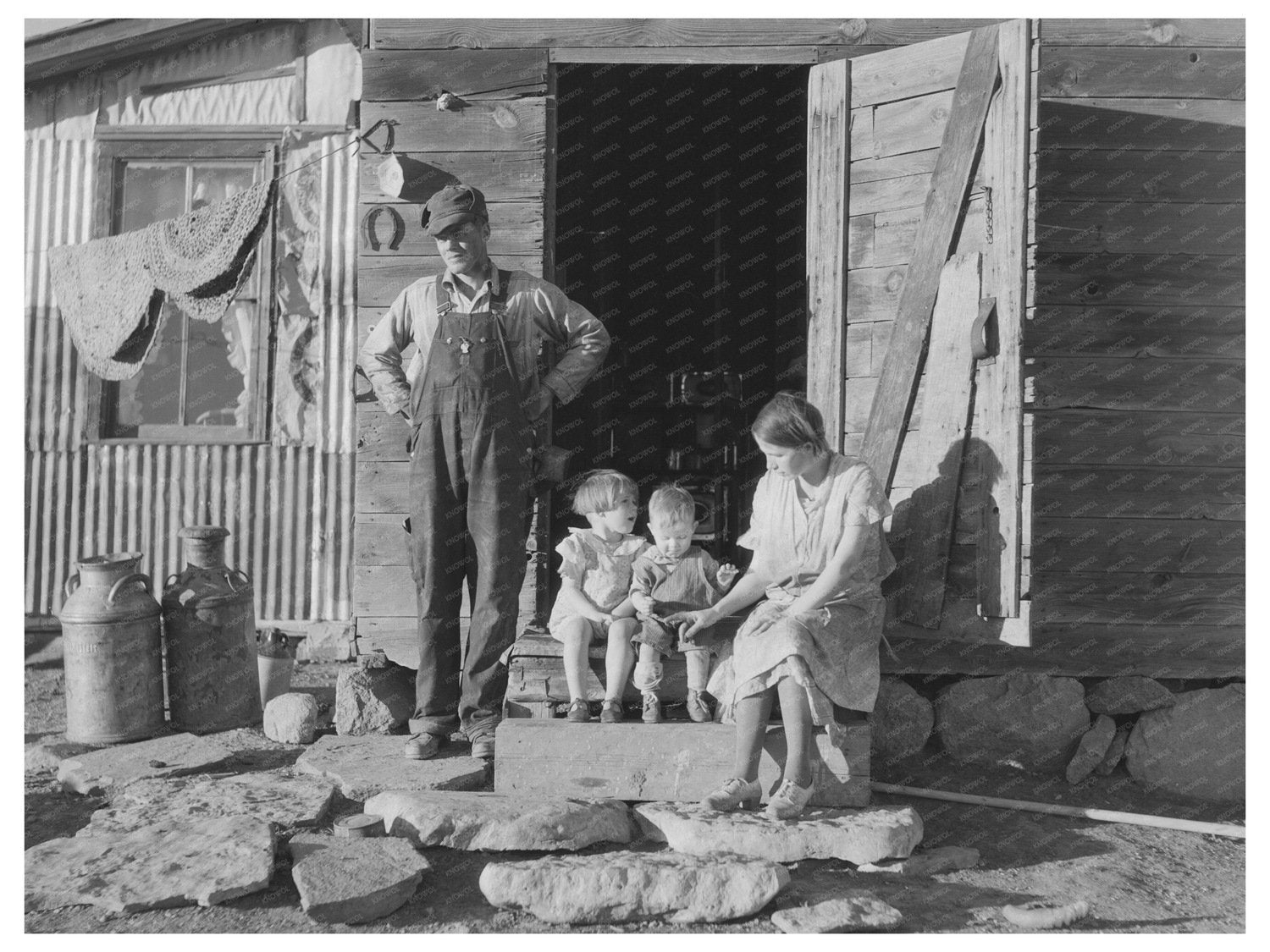 Farmer and Family in North Dakota October 1937