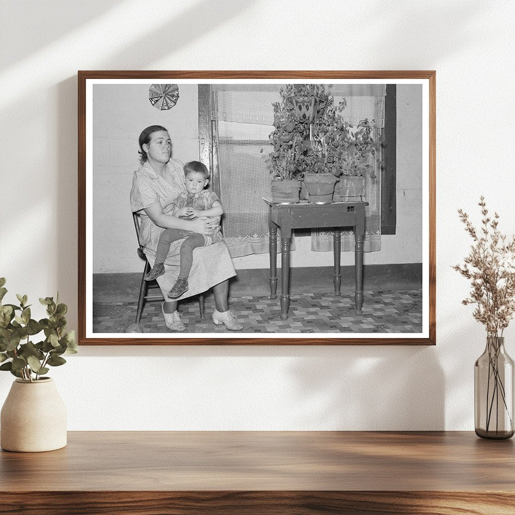 Mother and Child in North Dakota Home October 1937