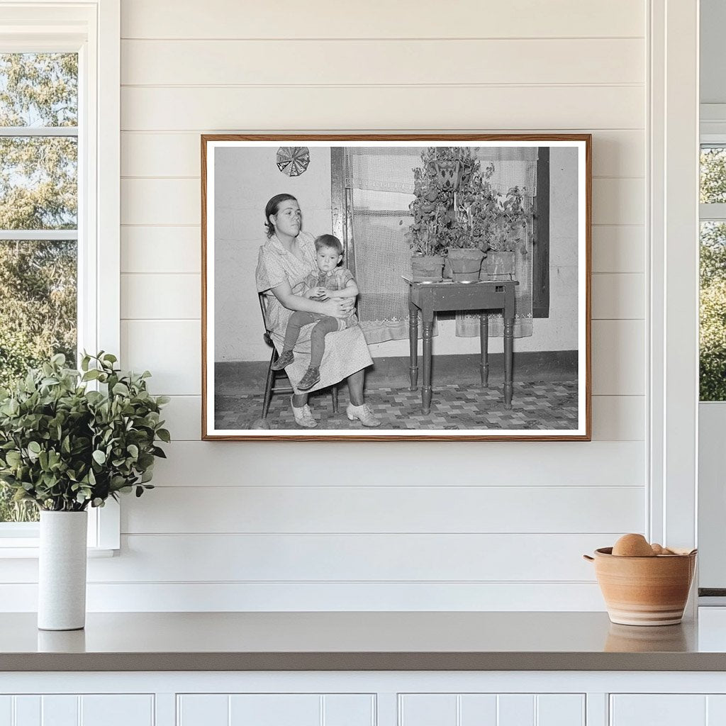Mother and Child in North Dakota Home October 1937