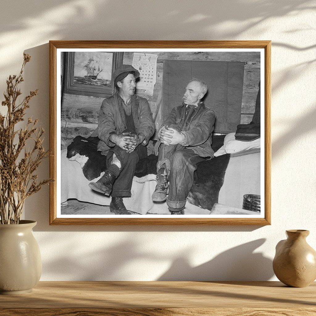 Farmers at OBrien Homesteading Shack North Dakota 1937