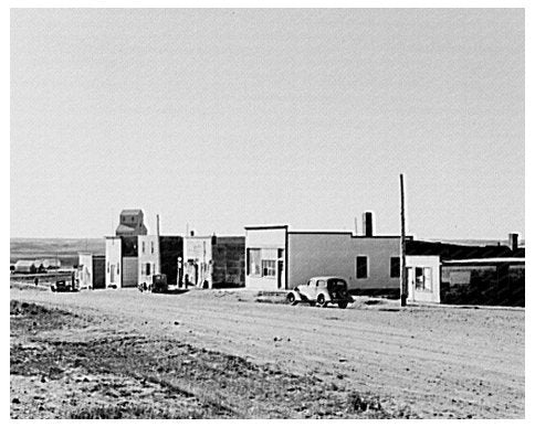 Main Street Alkabo North Dakota November 1937 Scene