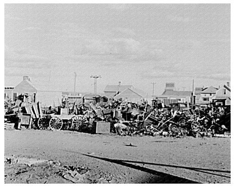 Vintage Agricultural Junkyard in Plentywood Montana 1937